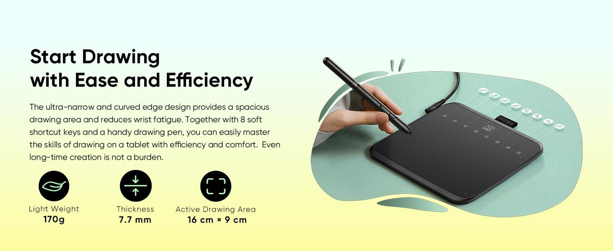 XPPen Deco 640 Grafiktablett mit 16K Stiftdruckstufen , 6 x 4 Zoll Pen Tablet, OSU! Spielen, zum Fernunterricht, Home-Office, Signatur