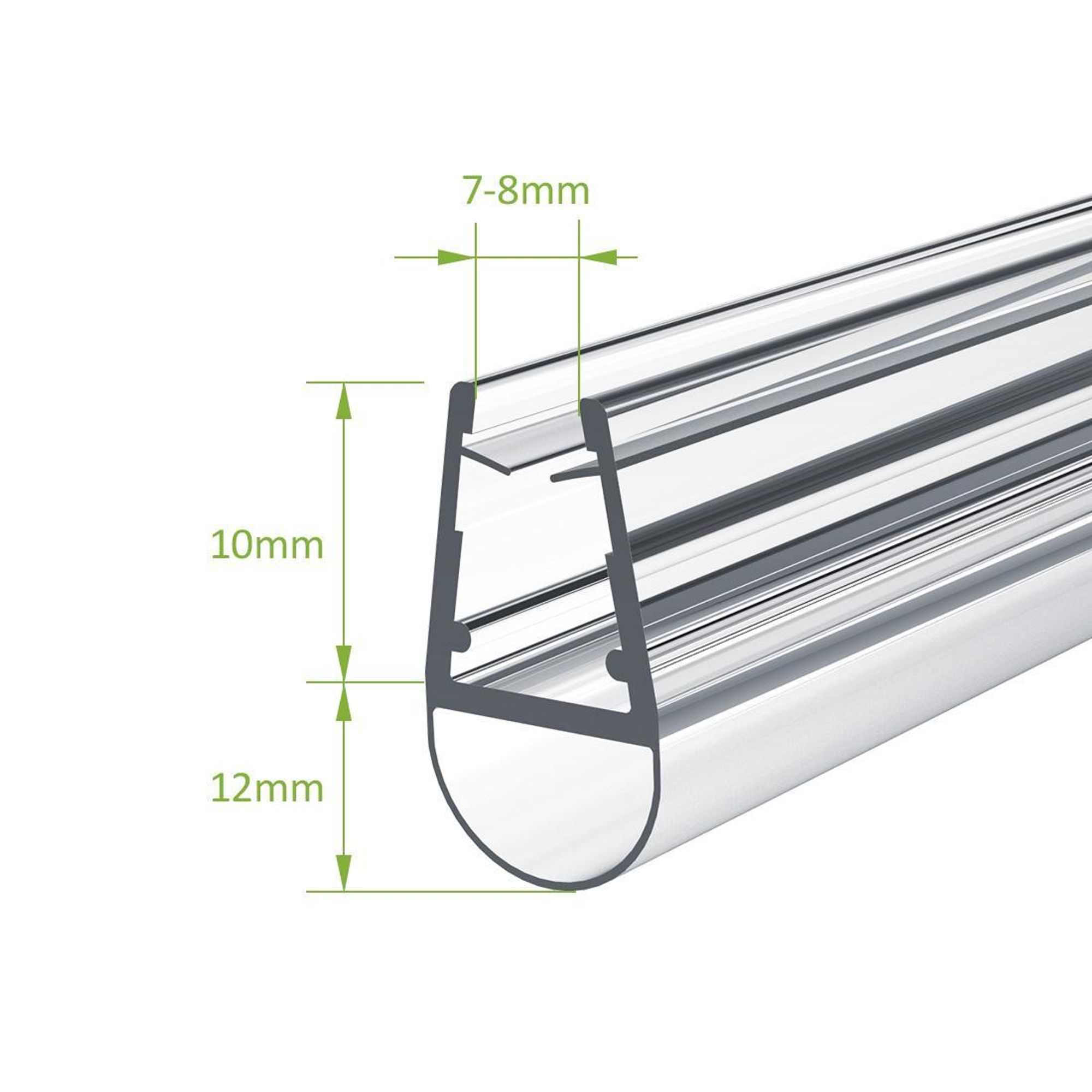 S'AFIELINA Joint de douche 2 pièces 100cm pour verre de 7-8mm - joint de remplacement déflecteur d'eau anti-vague pour cabine de douche salle de bain