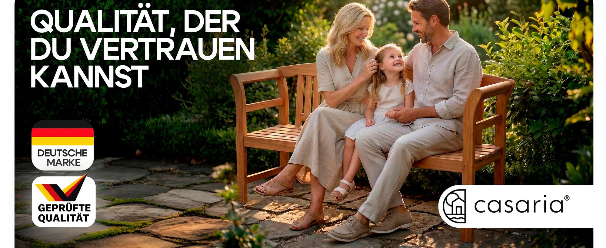 CASARIA® Gartenbank  3-Sitzer FSC®-Zertifiziert, Wetterfest