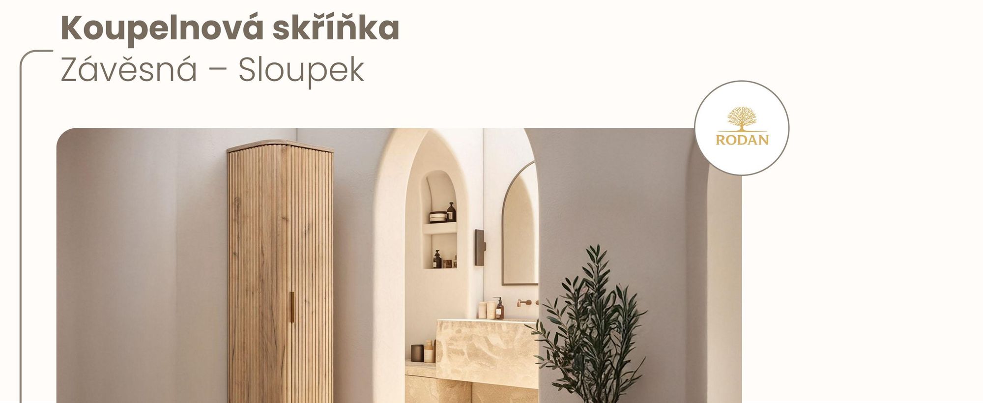 Koupelnová Vysoká Skříňka - 139 CM - Hnědý Mat - MDF
