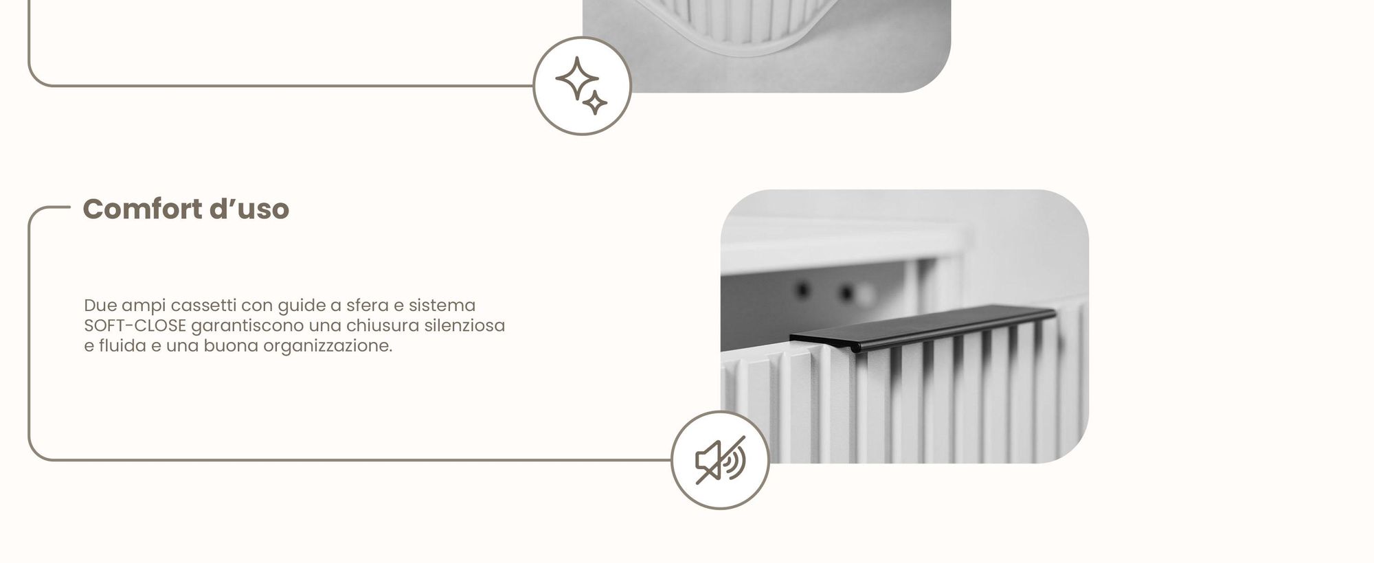 Mobile da bagno - 60 CM - Bianco opaco - MDF - 2 cassetti