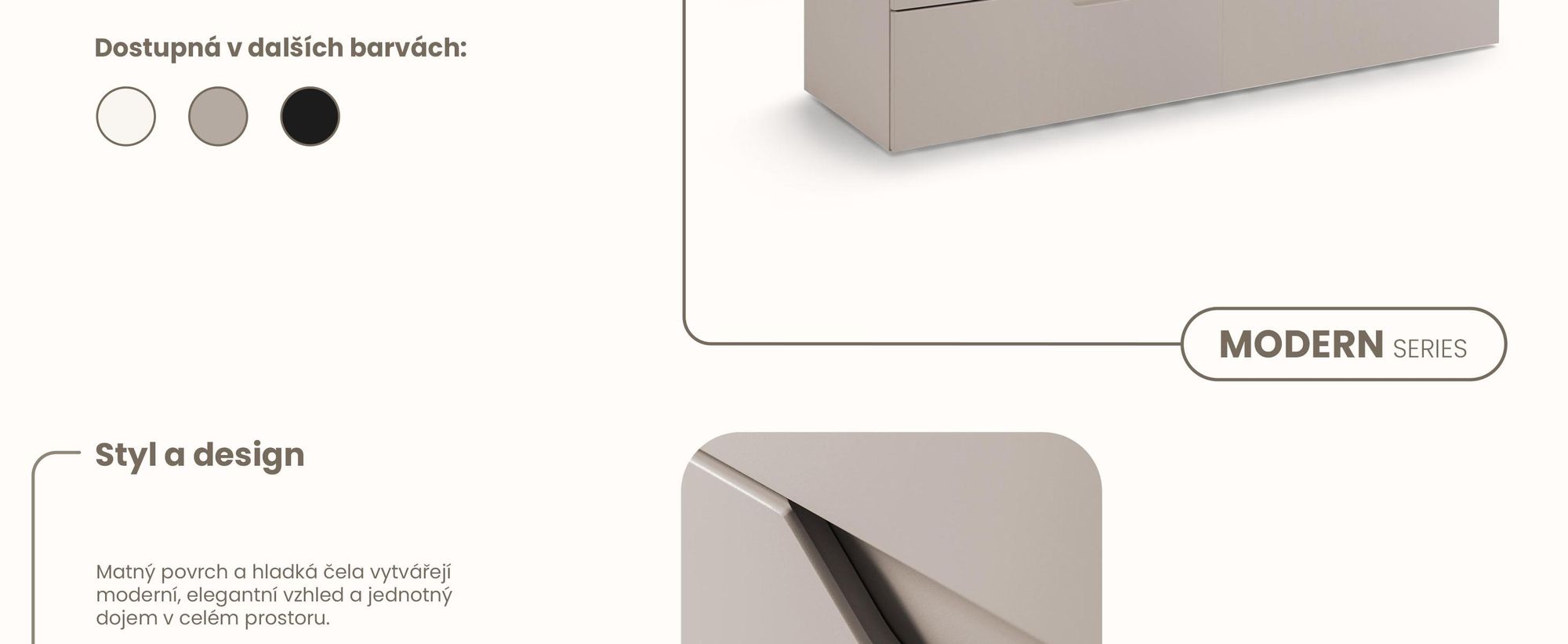 RODAN | Skříňka pod Umyvadlo - Béžová a Hnědá - 120 cm - S Deskou Stolu - 4 Zásuvky - Závěsné - MDF čela - MODERN