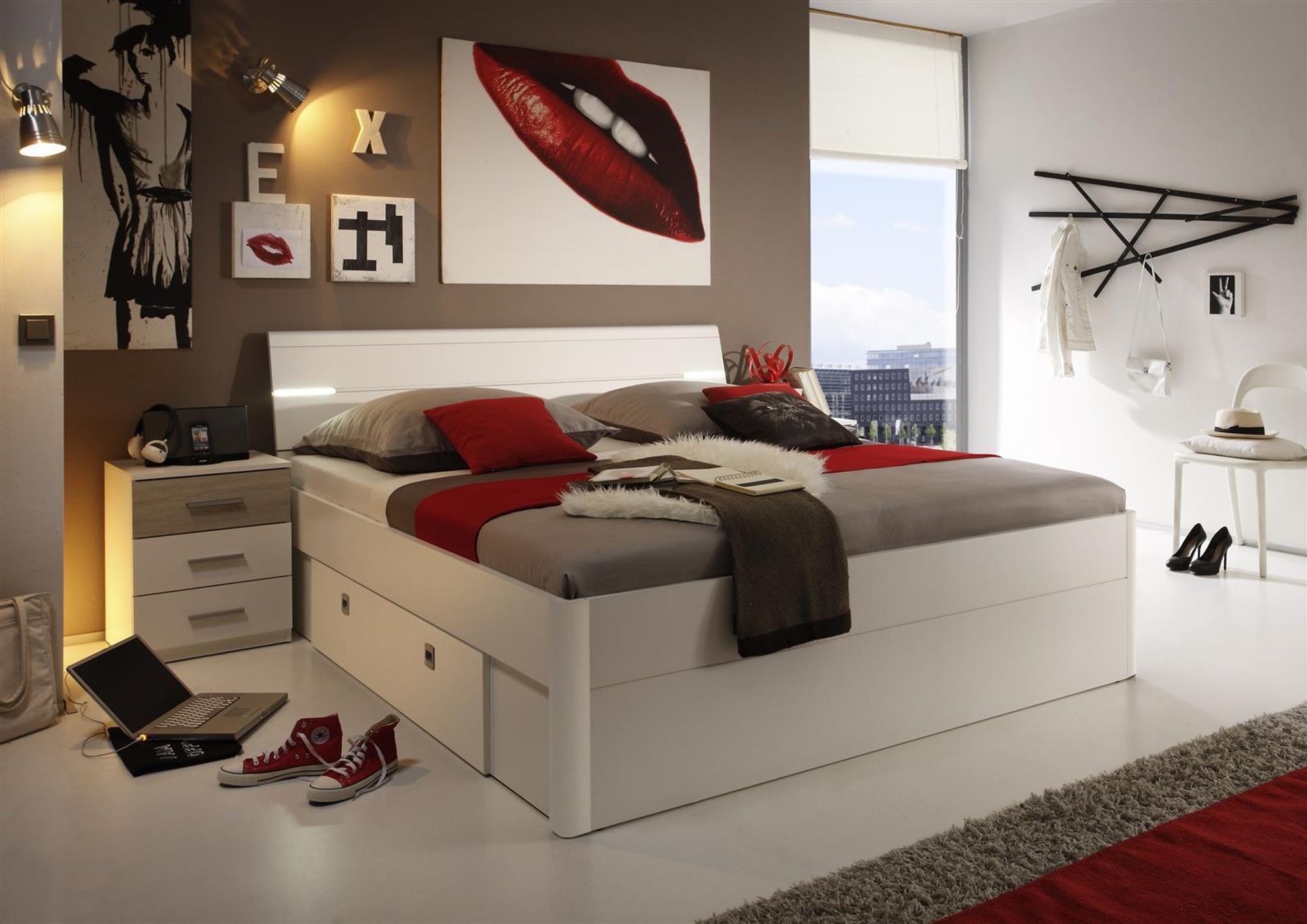 Isobel Bettanlage – modernes Doppelbett mit Stauraum und LED-Beleuchtung