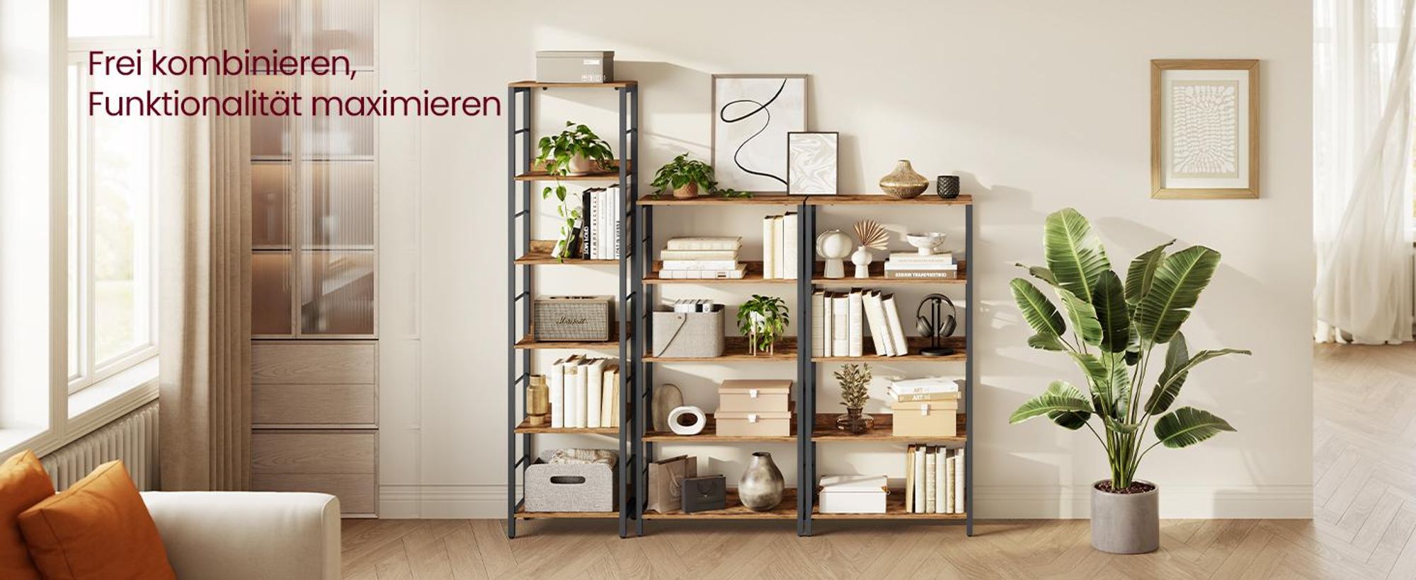 VASAGLE Bücherregal 6 Ebenen, Regal, Aufbewahrungsregal, 30 x 40 x 178 cm, mit Rückplatten, für Wohnzimmer, Arbeitszimmer, Homeoffice