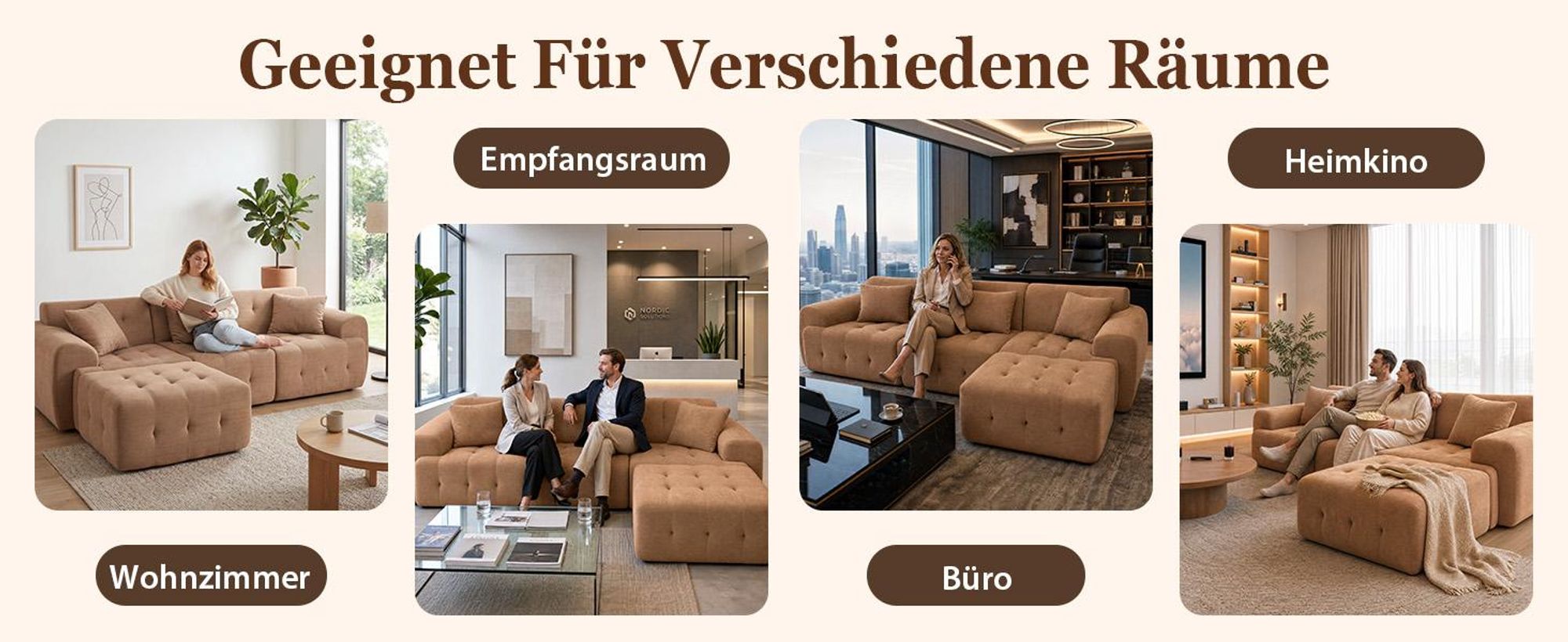 COMHOMA Ecksofa, 245 x 60 x 40 cm, Modulares Sofa mit Schlaffunktion, Schlafsofa, L Form Couch für Wohnzimmer, vakuumverpackt, Flexibel kombinierbar