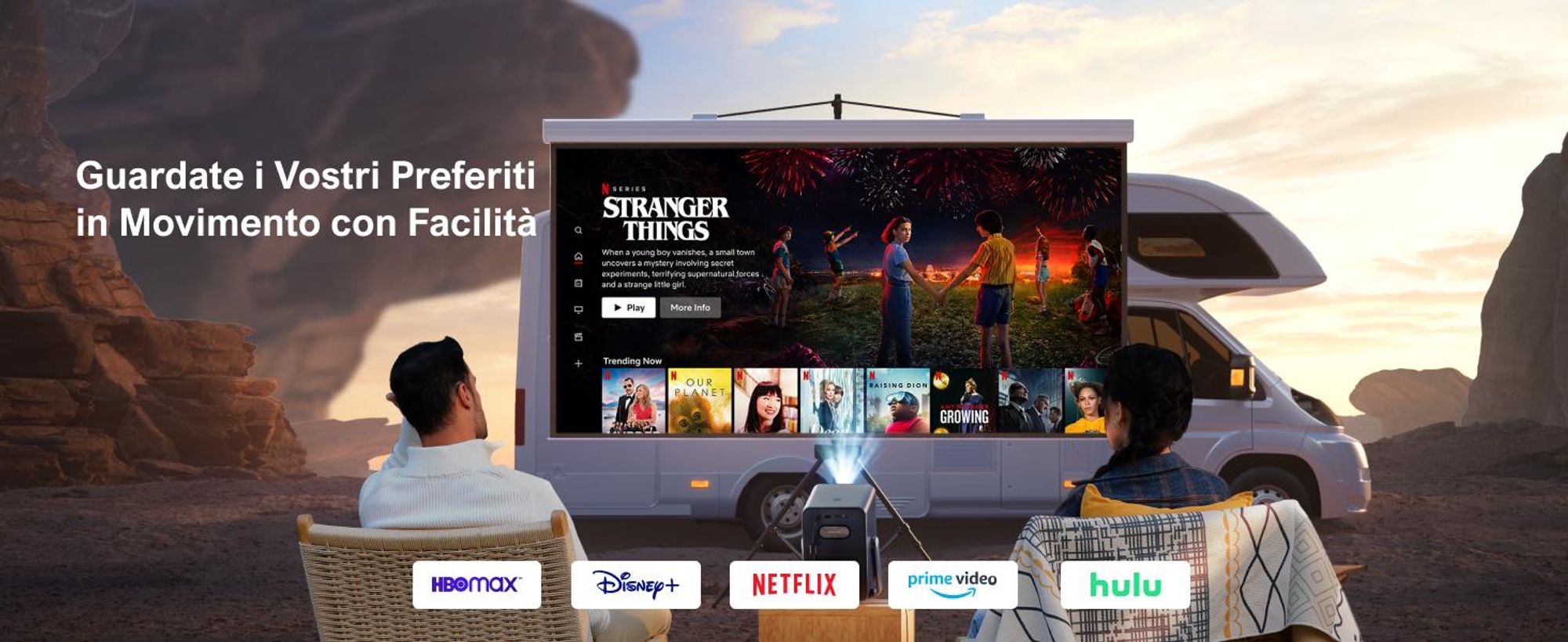 Proiettore ULTIMEA Android TV 11.0 con NETFLIX, supporto per proiettore home cinema 4K 1000 ANSI lumen, Dolby Audio, design con maniglia per il trasporto, serie Poseidon E40 Smart