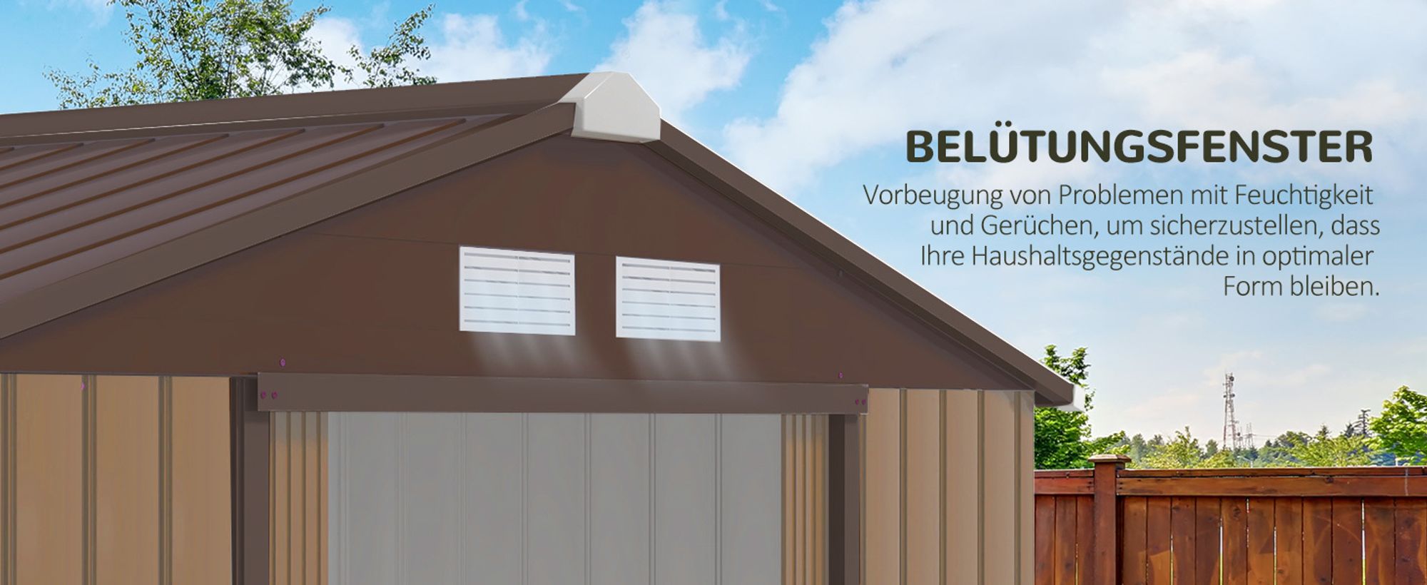 Outsunny Gerätehaus mit Bodenrahmen Geräteschuppen Gartenhaus Schuppen Stahl