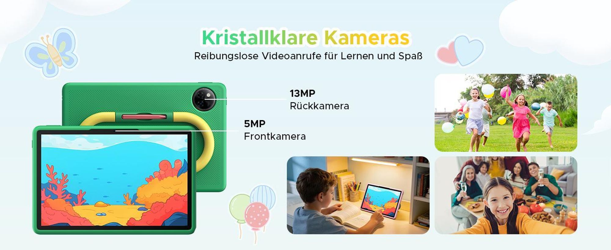 DOOGEE U11Kids 11" Tablet, Android 16,Gemini AI, 24(4+20)GB+128GB/2TB TF, 90Hz,8580mAh,WiFi Tablet für Kind mit Kindgerechte Hülle und Stift