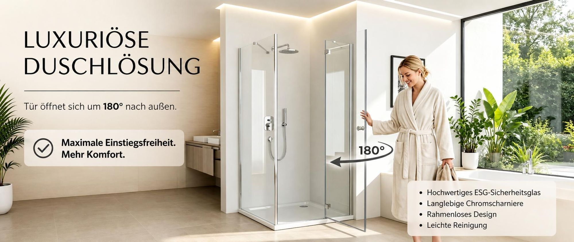 90x75cm Duschkabine Eckig Dusche mit 75cm Seitenwand ESG Glas JCP