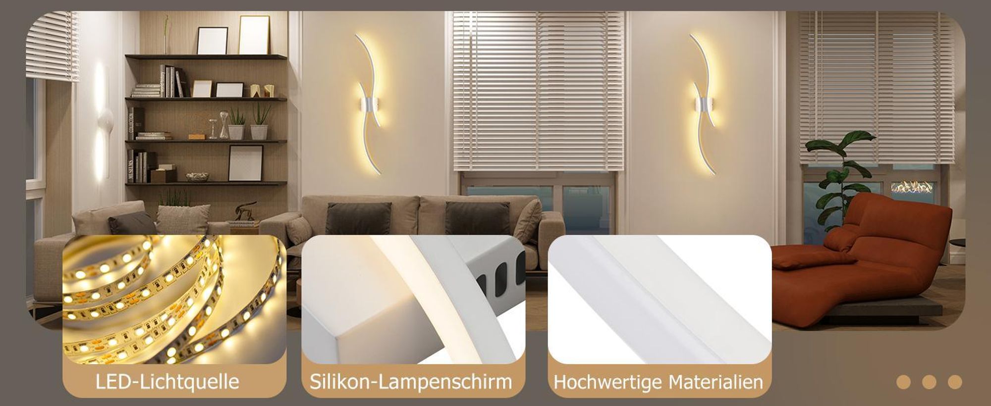 ZMH Wandlampe Innen LED Wandleuchte14W 1800lm Flurlampe 100CM Weiß Treppenhauslampe Modern Welle Design 3000K Warmweiß Minimalistische Wandbeleuchtung für Schlafzimmer Wohnzimmer Flur Treppenhaus Küche