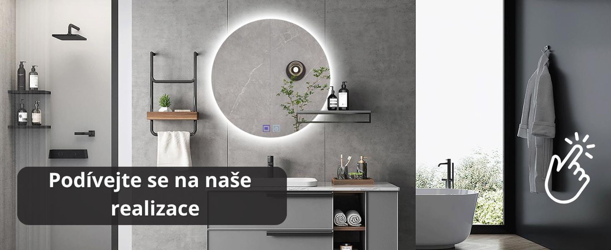 LED koupelnové zrcadlo kulaté 80 cm – koupelnové zrcadlo s LED osvětlením, dotykovým spínačem, ochranou proti zamlžování, 3 barvami světla, stmívatelné, moderní – SAVE HOME