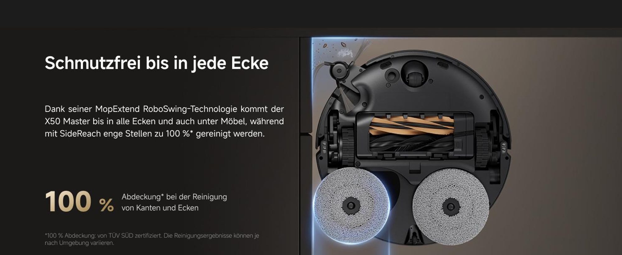 DREAME X50 Master Staubsaugerroboter mit 24,9cm Basisstation, automatisches Nachfüllen und Entleeren, Nachlaufsystem, AI Hindernisvermeidung, 20000 Pa