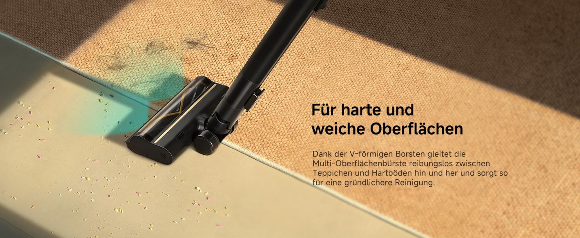 Dreame V20 Pro-A Kabelloser Stabstaubsauger,0 Kantenreinigung Handstaubsauger,Reinigung von Hartböden und Teppichen,210 AW, 90 Min,99,99% Filterung