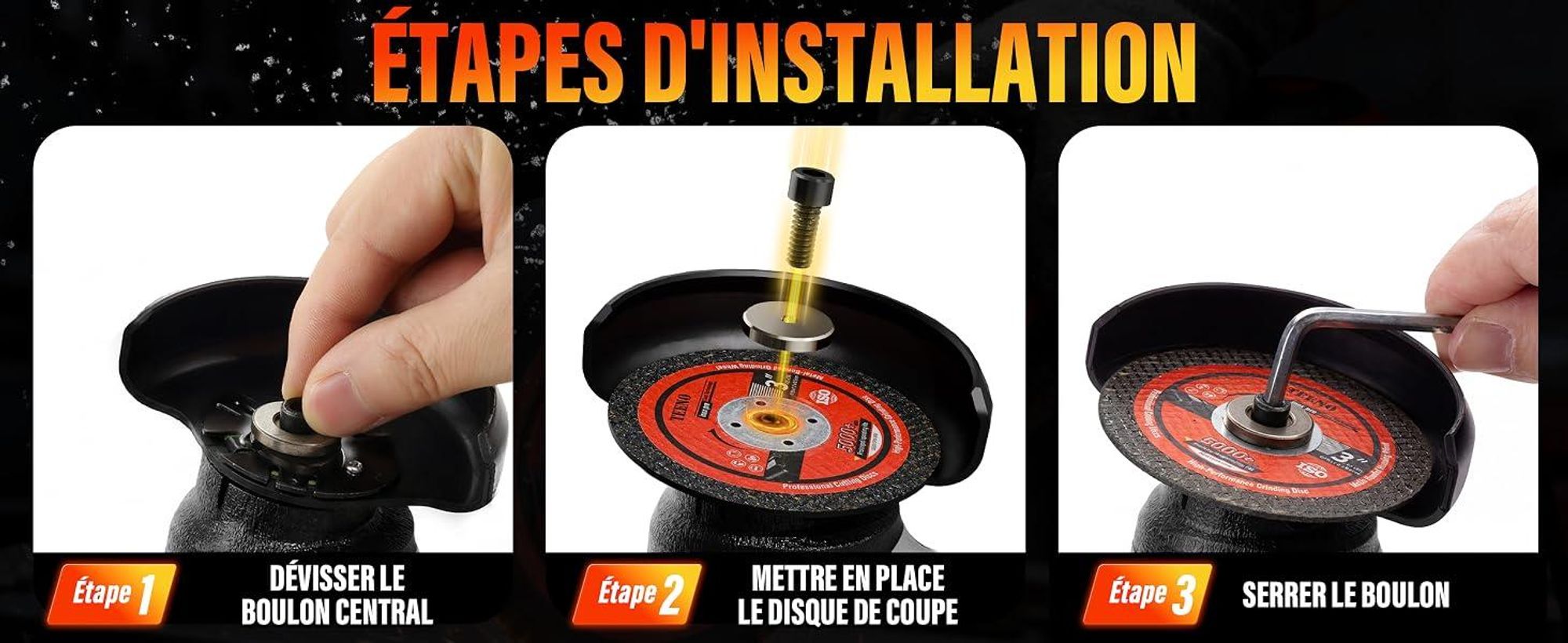 TEENO Meuleuse d'Angle Sans Fil Brushless 16,8V 76mm 19500 tr/min Moteur 800W, Écran LED, 2 Batteries 2000mAh, 6 Disques & Coffret. Couper, Poncer.