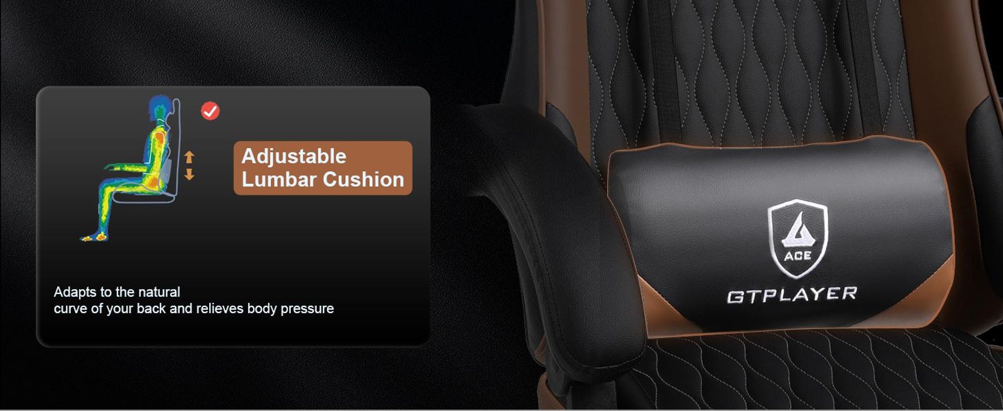 GTPLAYER sedia da gioco sedia da gioco, sedia da ufficio ergonomica con poggiapiedi, poltrona da gioco 150 kg di portata, poggiatesta e supporto lombare marrone