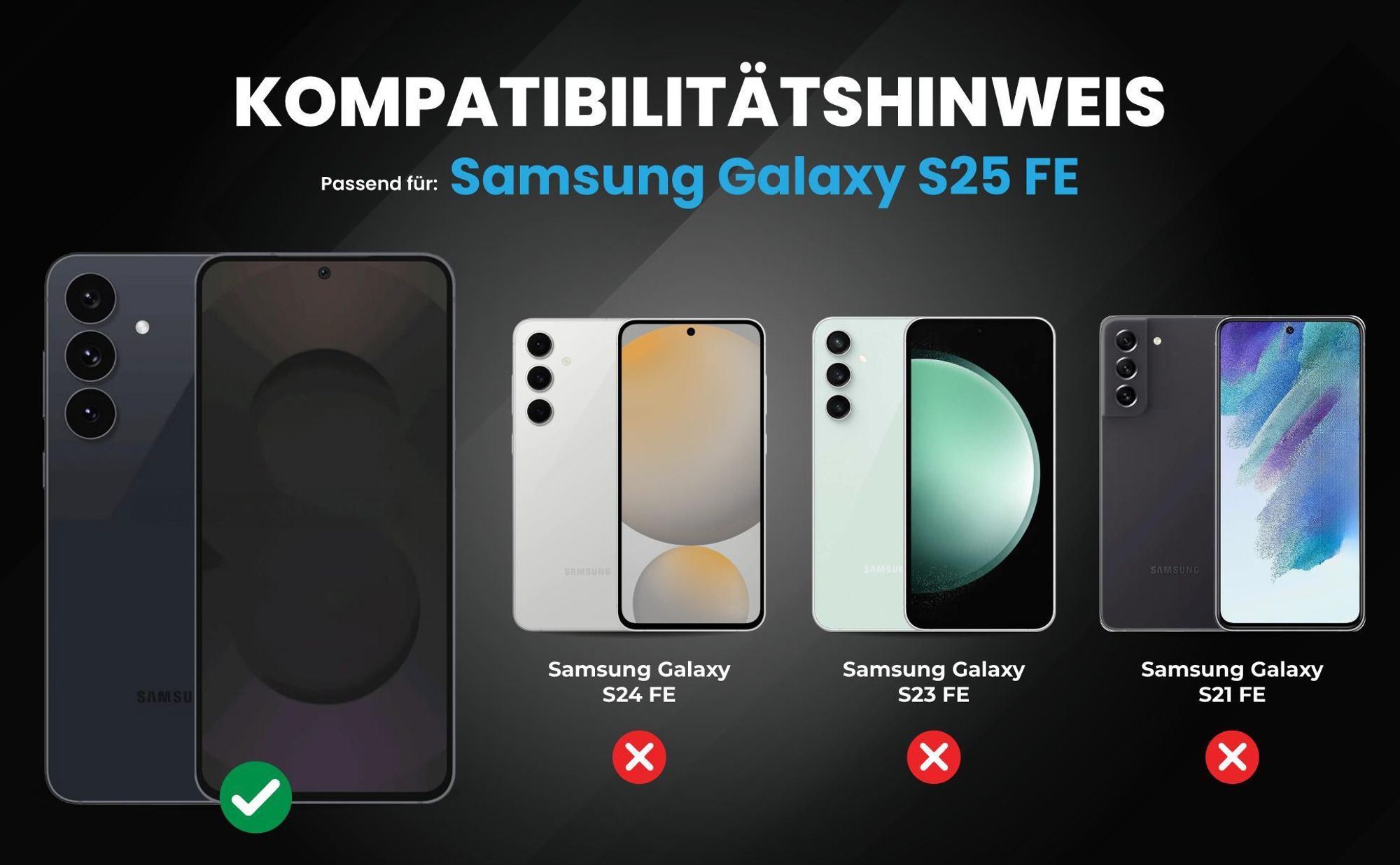 Kompatibilitätshinweise Hülle für Samsung Galaxy S25 FE