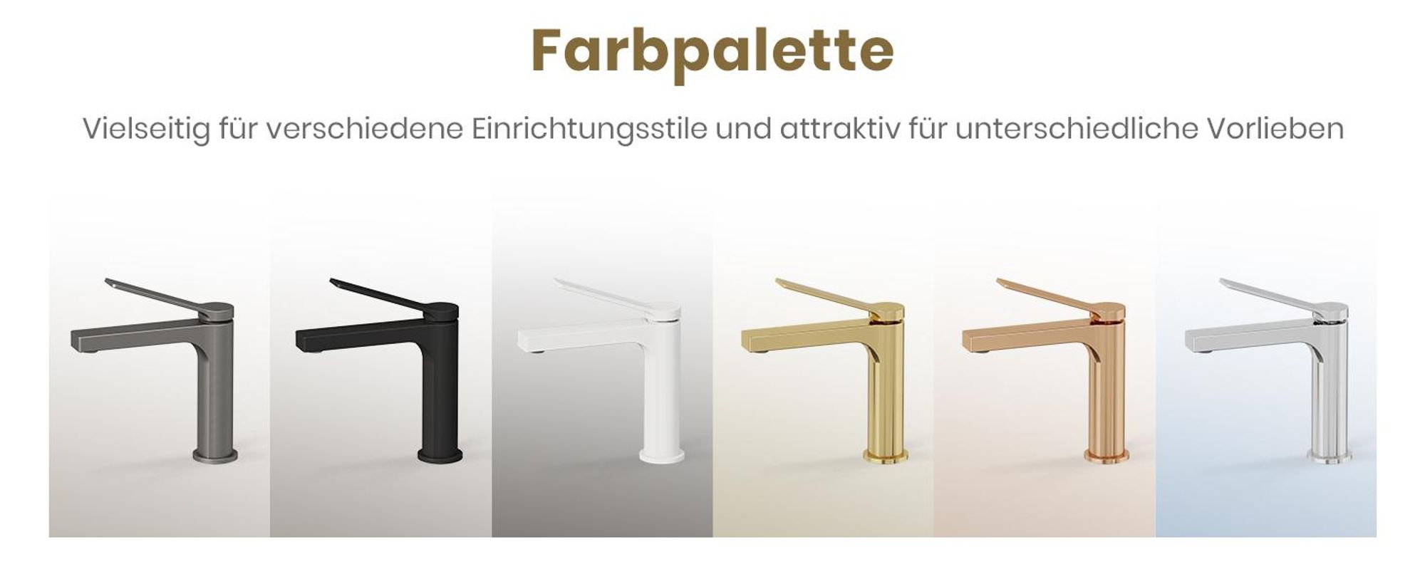 EMKE Wasserhahn Bad Champagner-Gold 195x173x46mm, Messing, Keramikkartusche, Badarmatur, Mischbatterie Waschbecken-Armatur, Waschtischarmatur