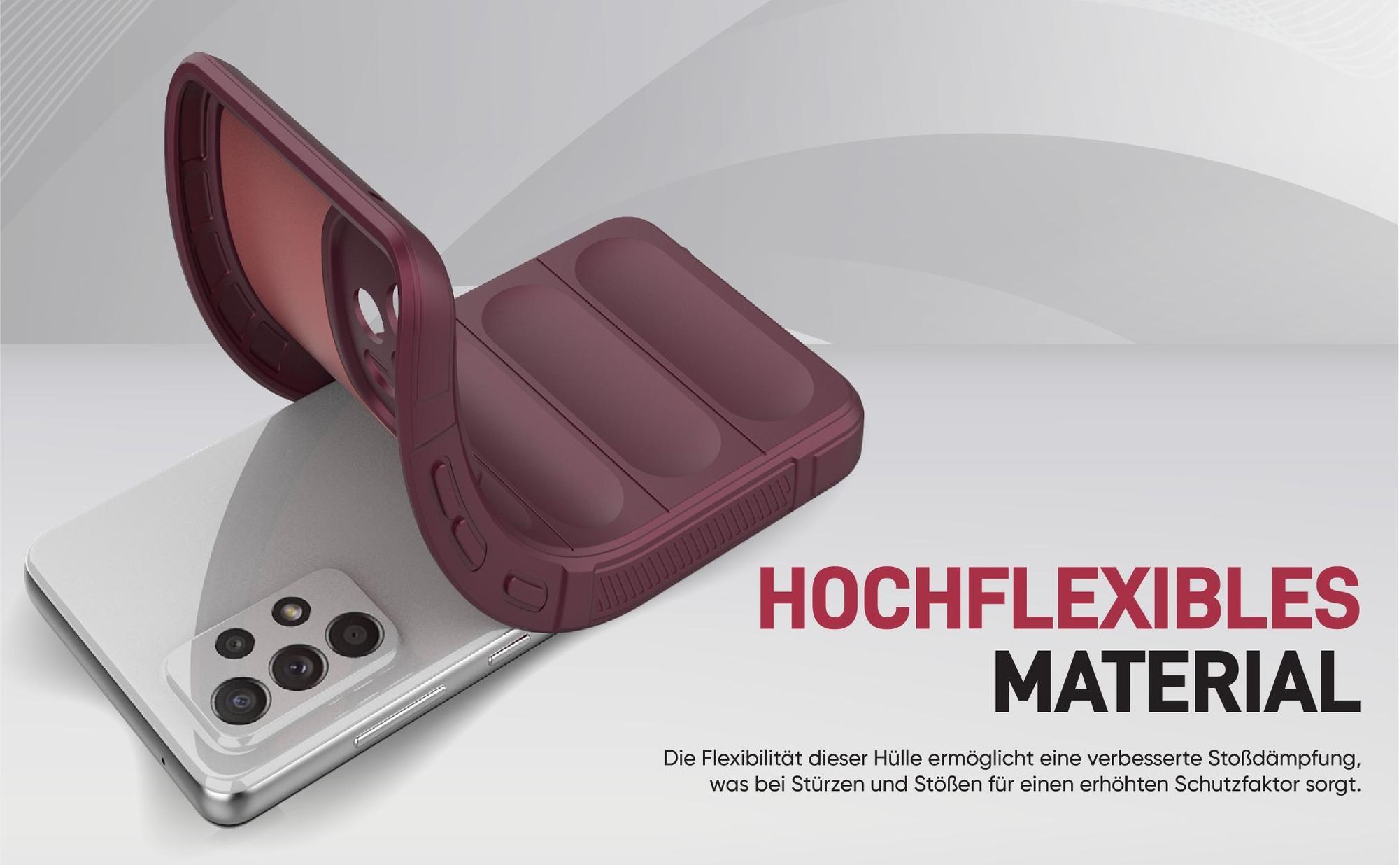 Stoßfestes und flexbiles Handy Case mit Griffzonen in Lila für Samsung Galaxy A52 / A52 5G / A52s 5G