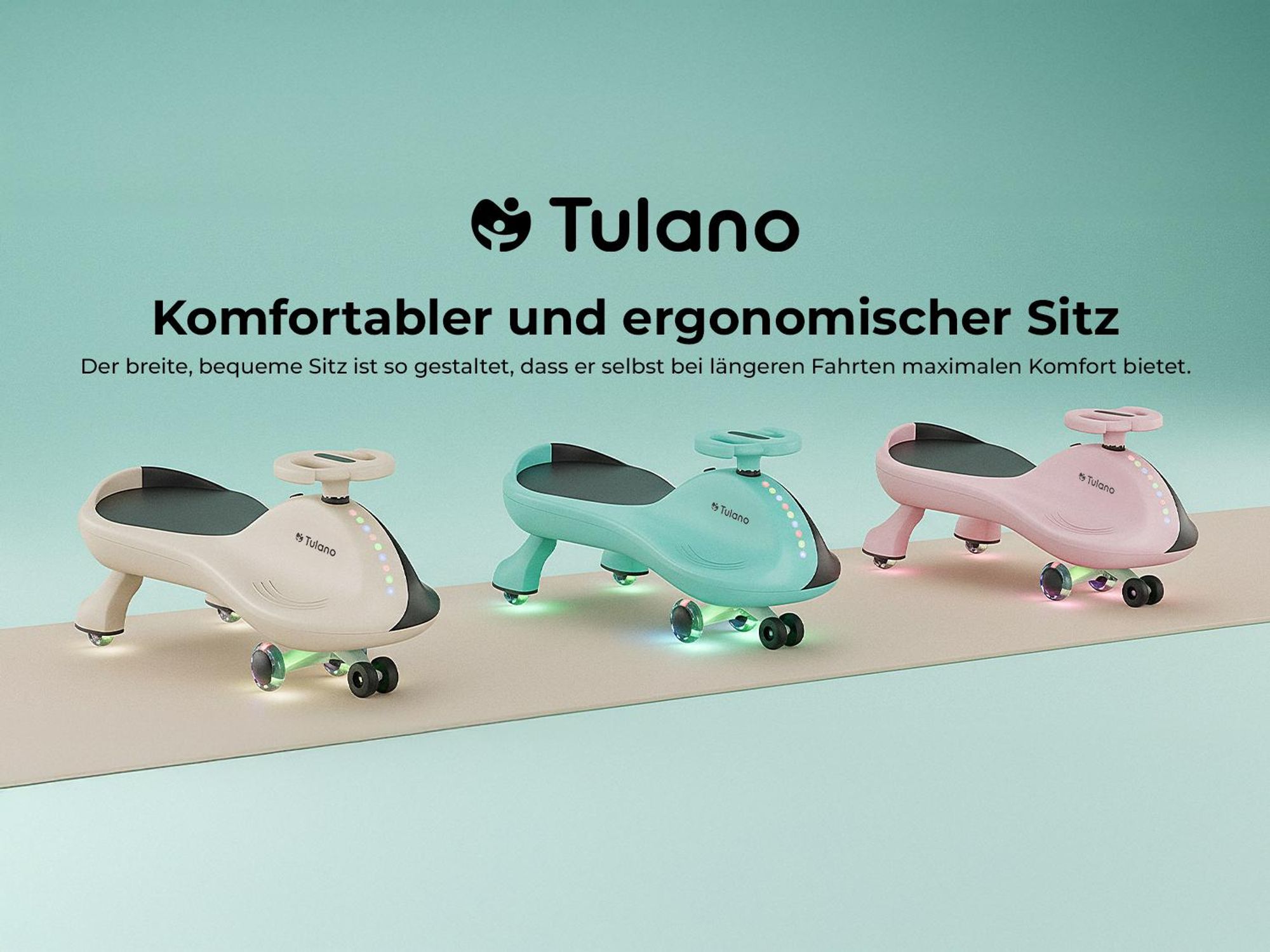 Rutschauto für Kinder Tulano Focus 35 LED -  Kinderfahrzeug - Maximale Tragfähigkeit von 100 kg - Auto Swing Car Rutscher