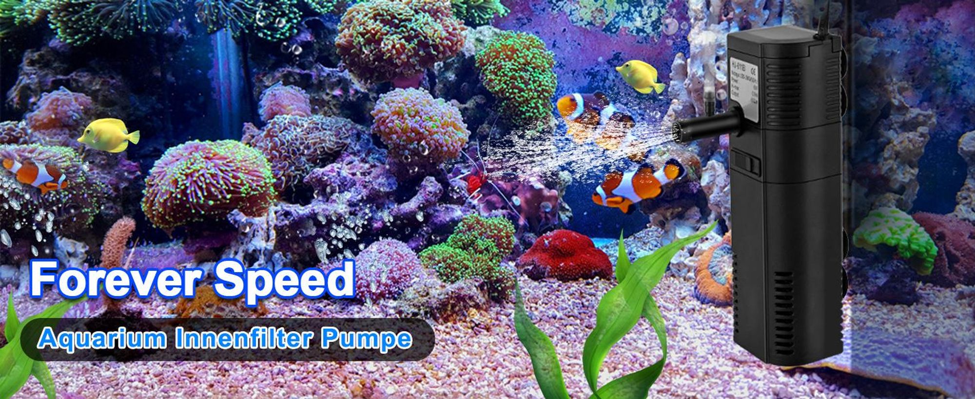 Speed Aquarium Pumpe Filterpumpe 450L/h 6W Aquarium Innenfilter Aquariumpumpe für 60L Becken Aquarium