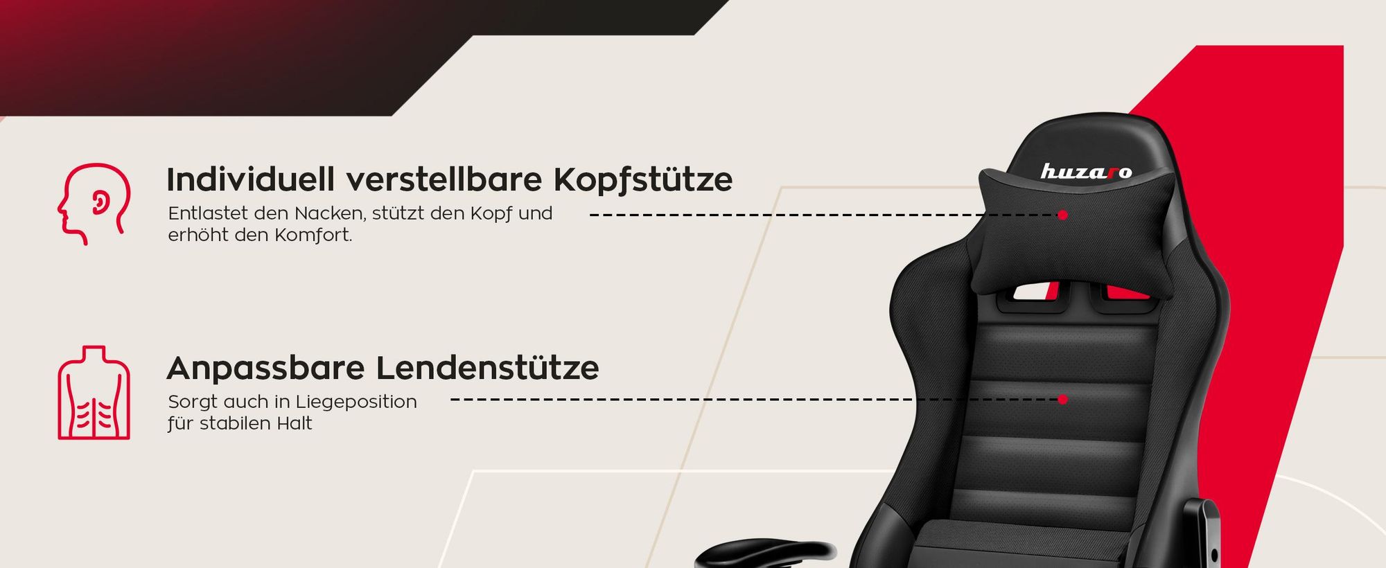 Huzaro Kinder Schreibtischstuhl Ranger 6 0 Gaming Stuhl Racing Sessel Bürostuhl Drehstuhl Gamer bis 130 kg Schwarz