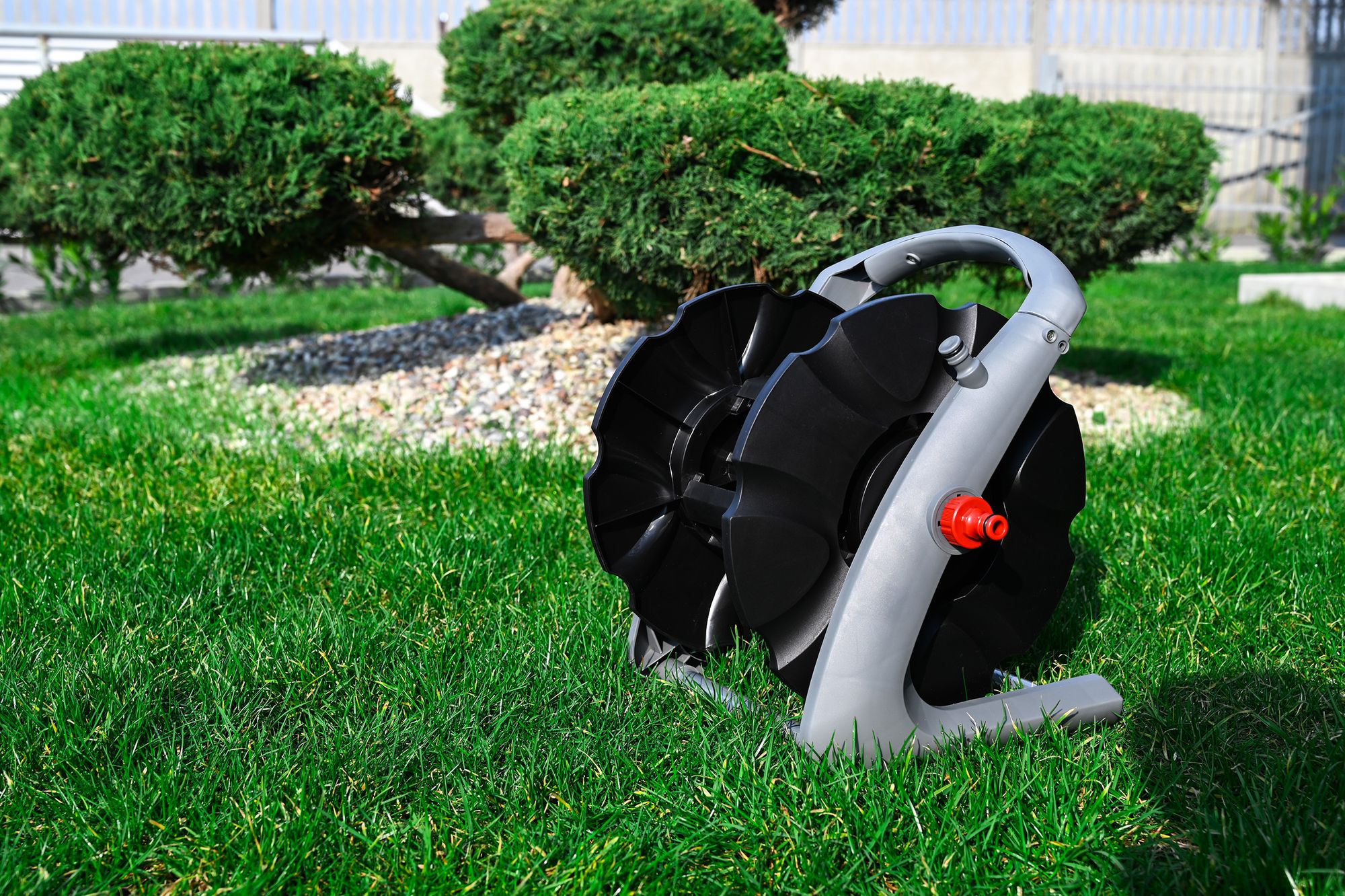 LEHMANN Schlauchtrommel für Gartenschlauch max. 20 m, für 1/2" Schlauch, ohne Schlauch, Wandmontage