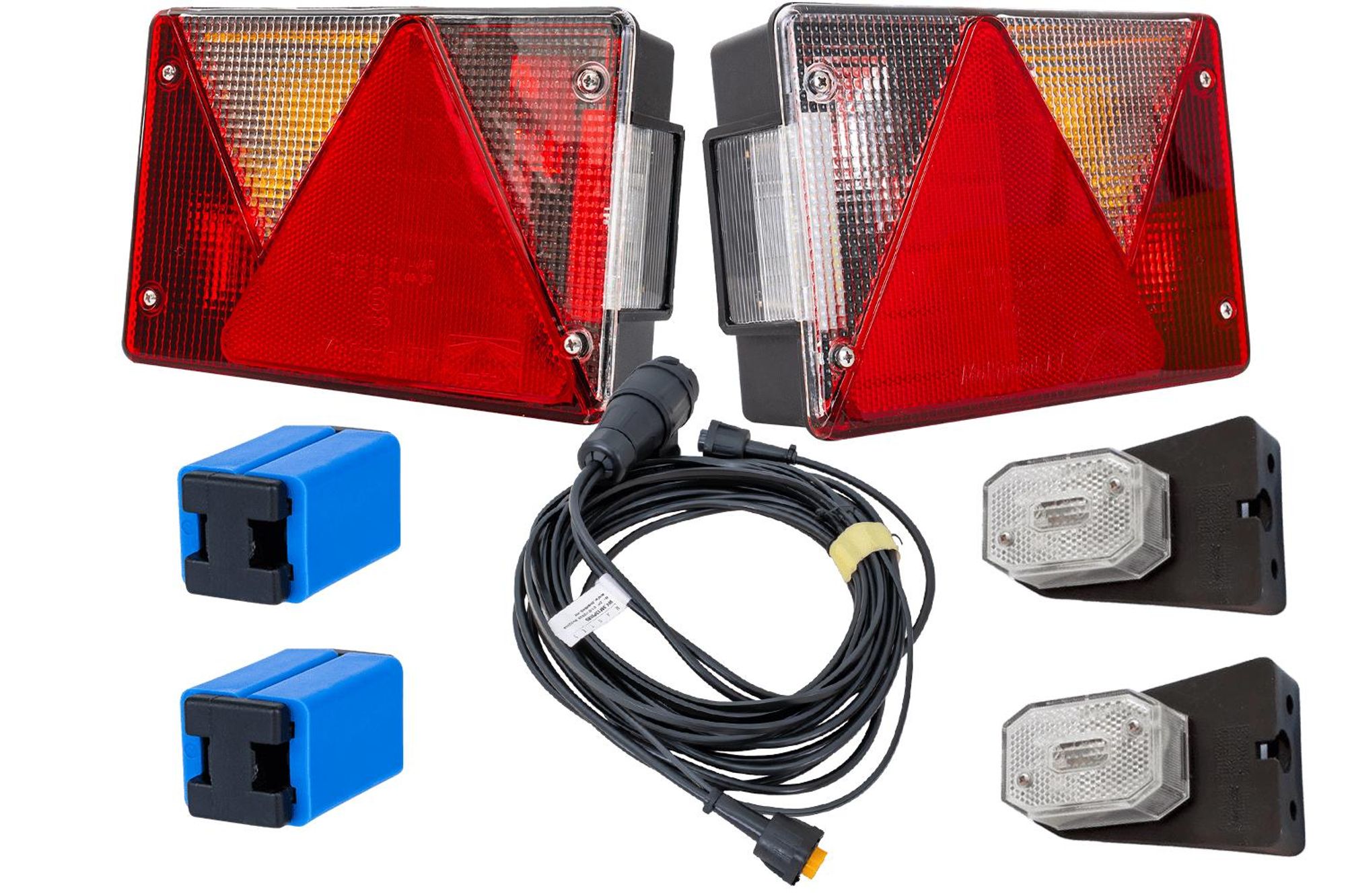 Lichtset: ASPÖCK MULTIPOINT IV Rückleuchten + ASPÖCK FLEXIPOINT I Seitenmarkierungsleuchten + MANTES 4,5m 13PIN Kabelbaum