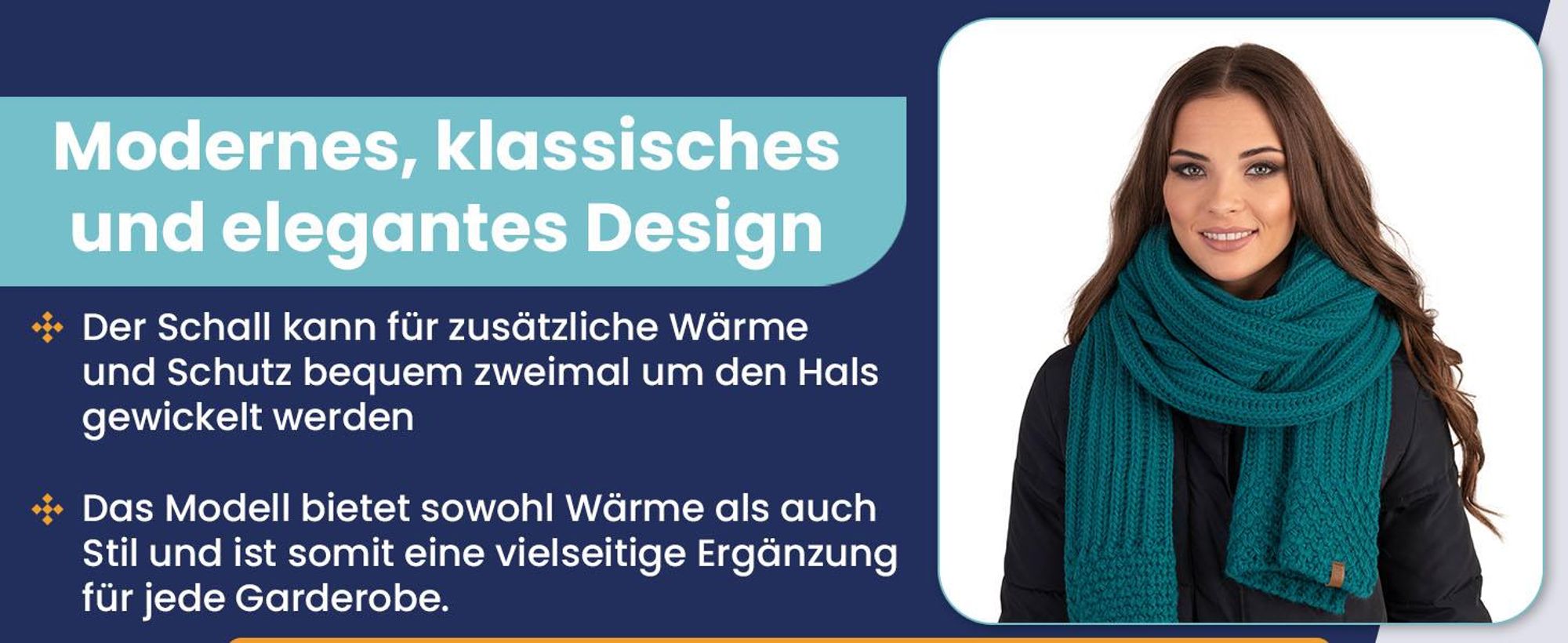 Vivisence Winterschal Damen einheitsgröße - Aus warme Garn Halsbedeckung an winter und herbst Klassisch schal frauen Strickschal kuschelig - Schwarz