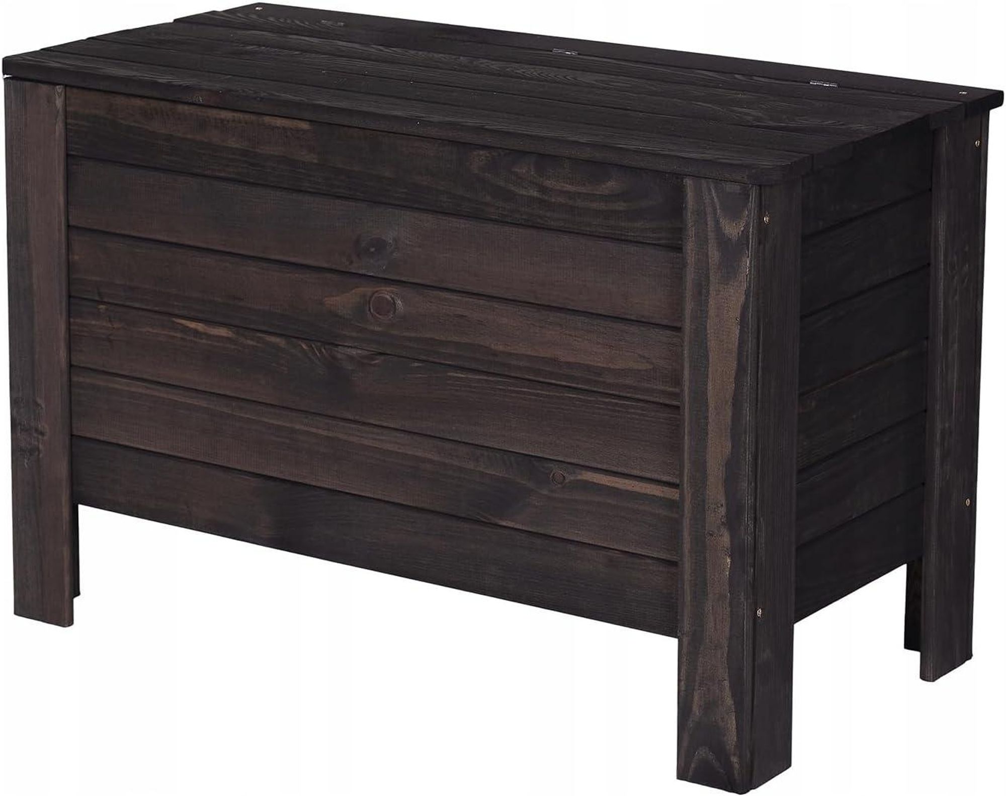 STOLMAK Gartenbox aus Holz 166 l 80x52x40 cm Braun Massivholz Kiefer Auflagenbox Kissenbox Holztruhe Aufbewahrungsbox Gartenmöbel
