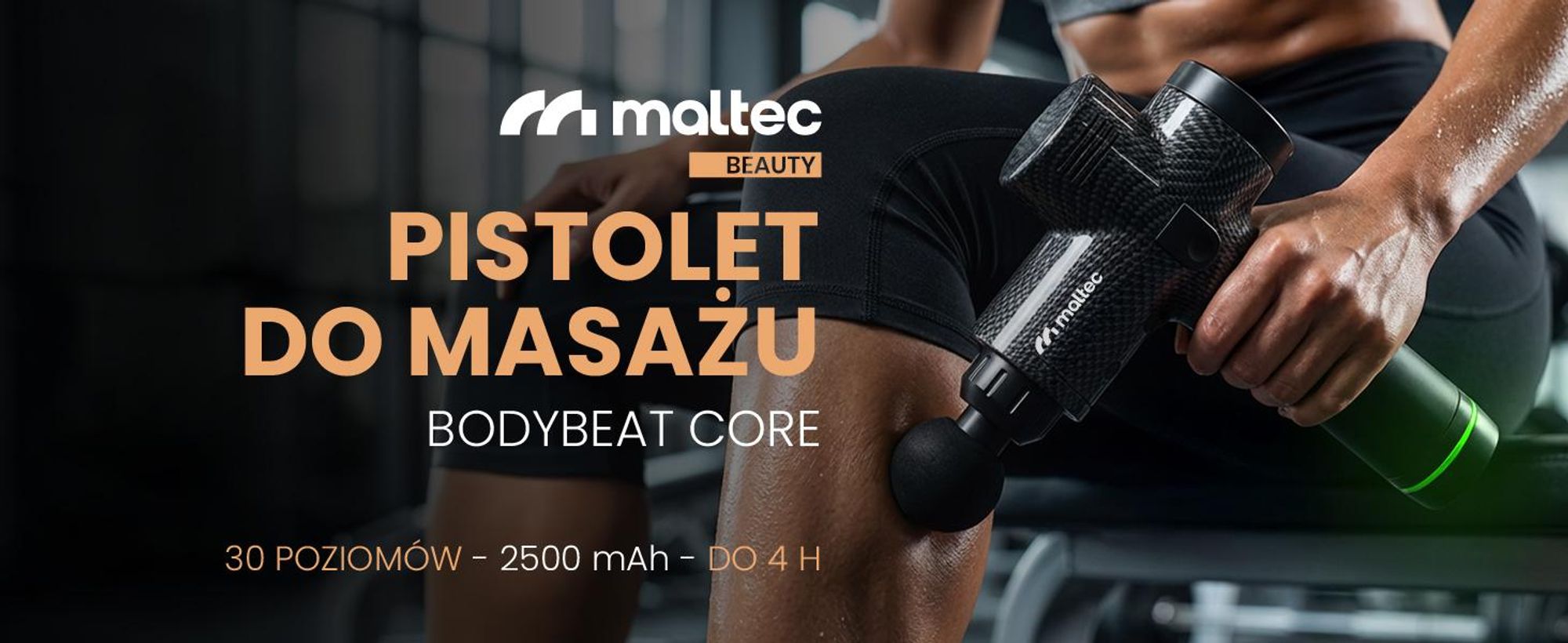 Pistolet do masażu z dziesięcioma nasadkami i dużym akumulatorem