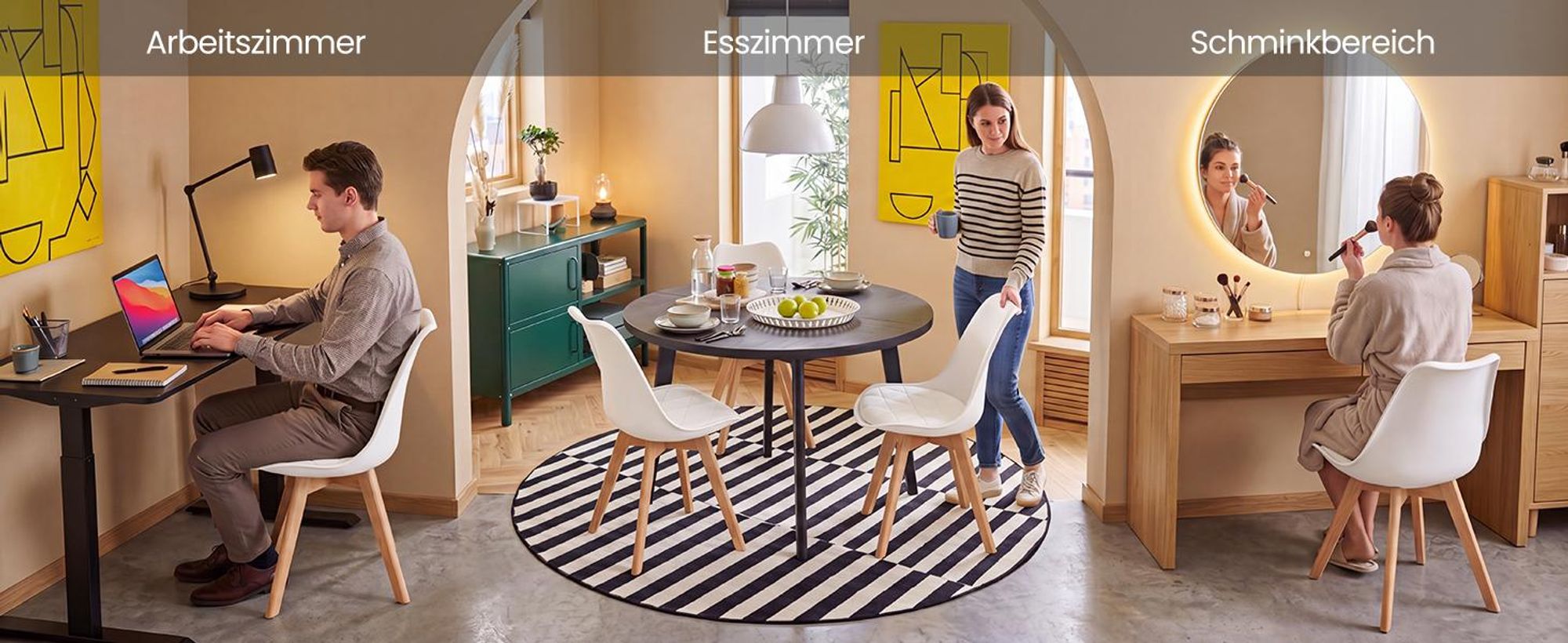 VASAGLE Esszimmerstühle 4er Set Gepolsterte Küchenstühle aus Kunstleder und Buchenholz 46,5 x 57 x 79 cm Weiß