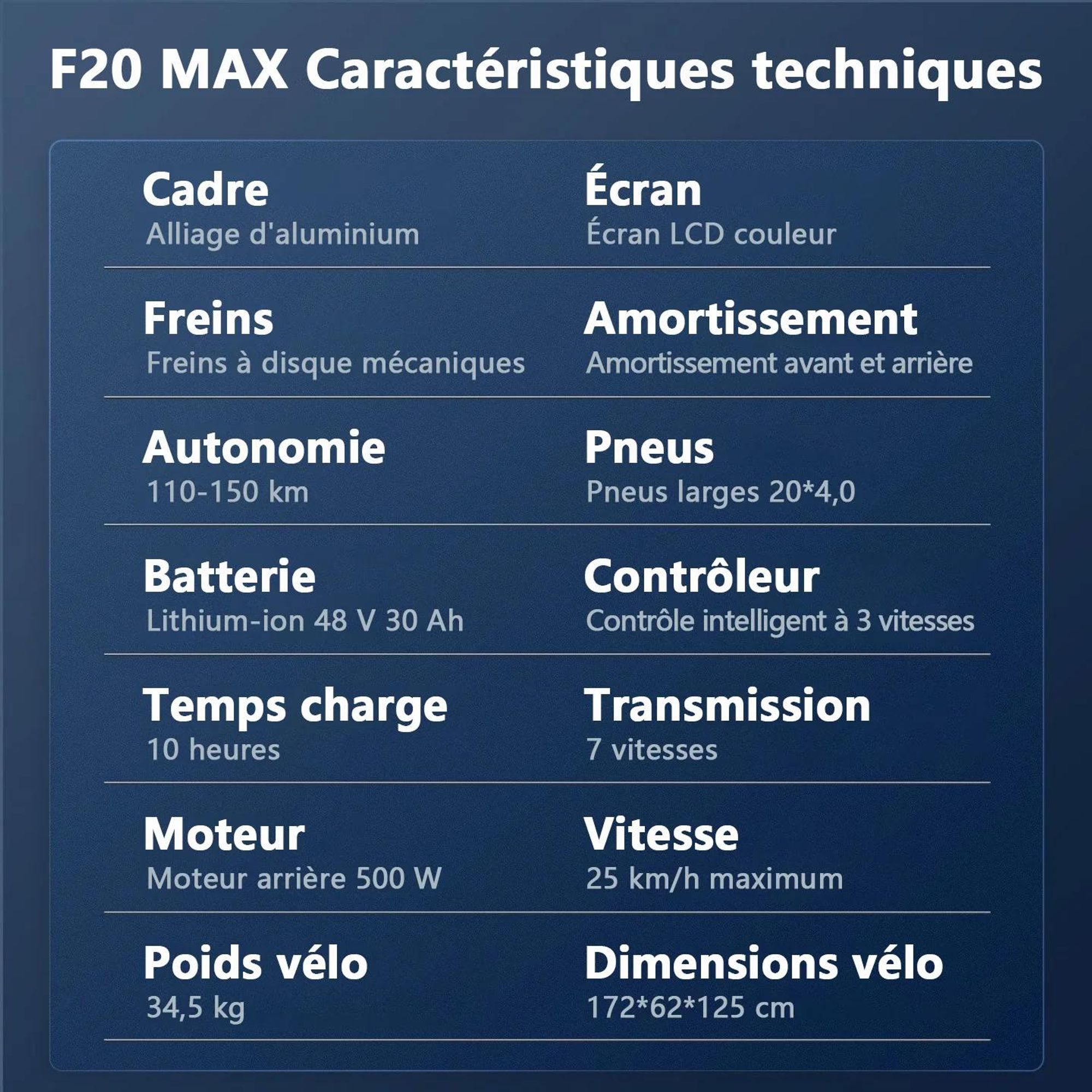 Vélo électrique FAFREES F20 Max - Batterie 48V30AH Pneus 20" Freins à disque mécaniques - Noir