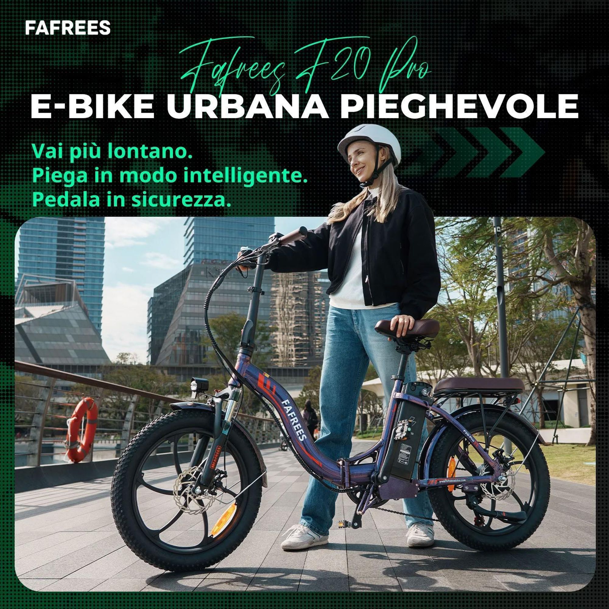 Bicicletta Elettrica FAFREES F20 Pro - Motore 250W Batteria 36V20Ah Pneumatici Da 20" Freni A Disco Meccanici - Aurora Blu