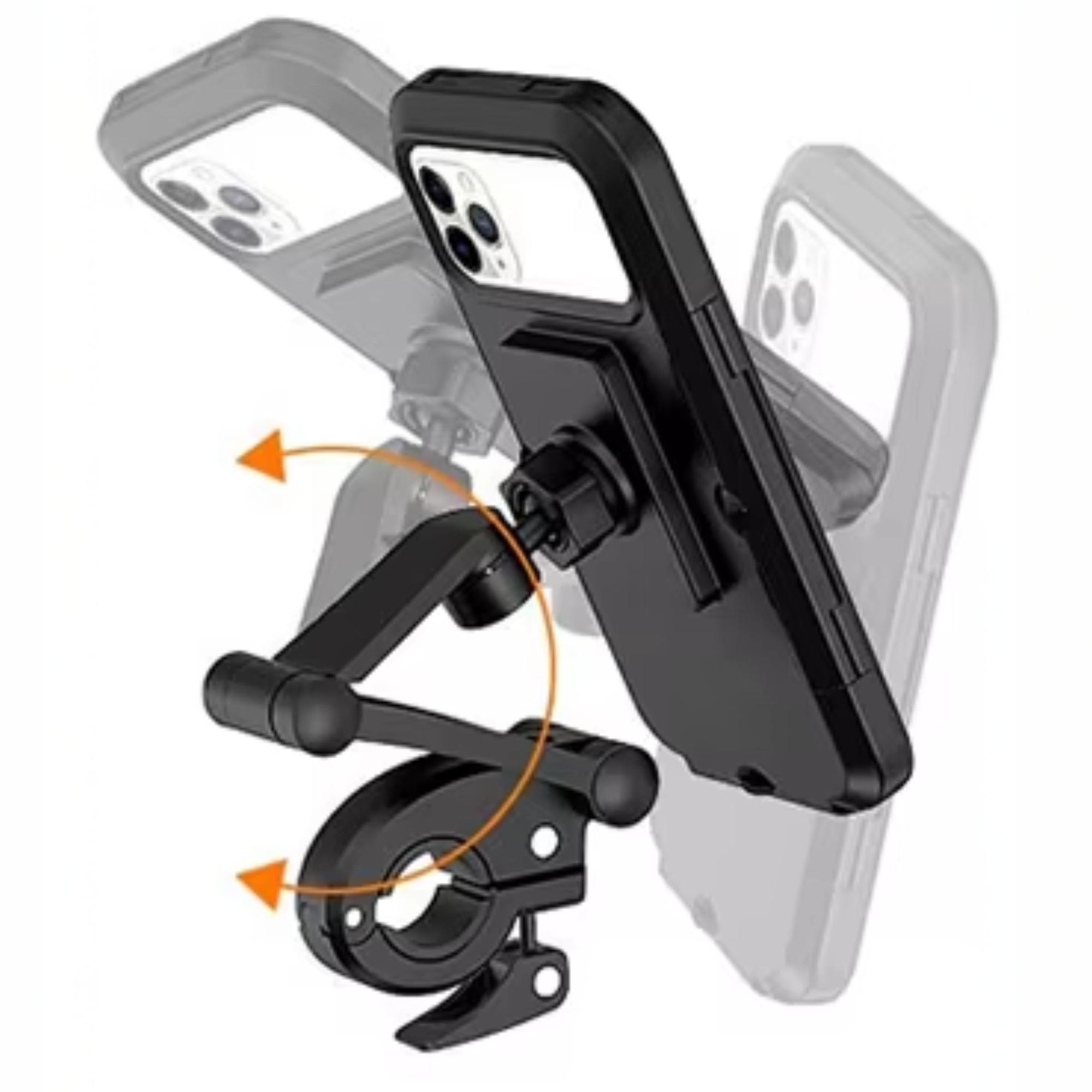 Wasserdichte Handyhalterung Fahrrad & Motorrad IPX6, 360° drehbarer Universal Halter für 4-6.7 Zoll Smartphones, Stoßfest, EVI BIKE Secure360