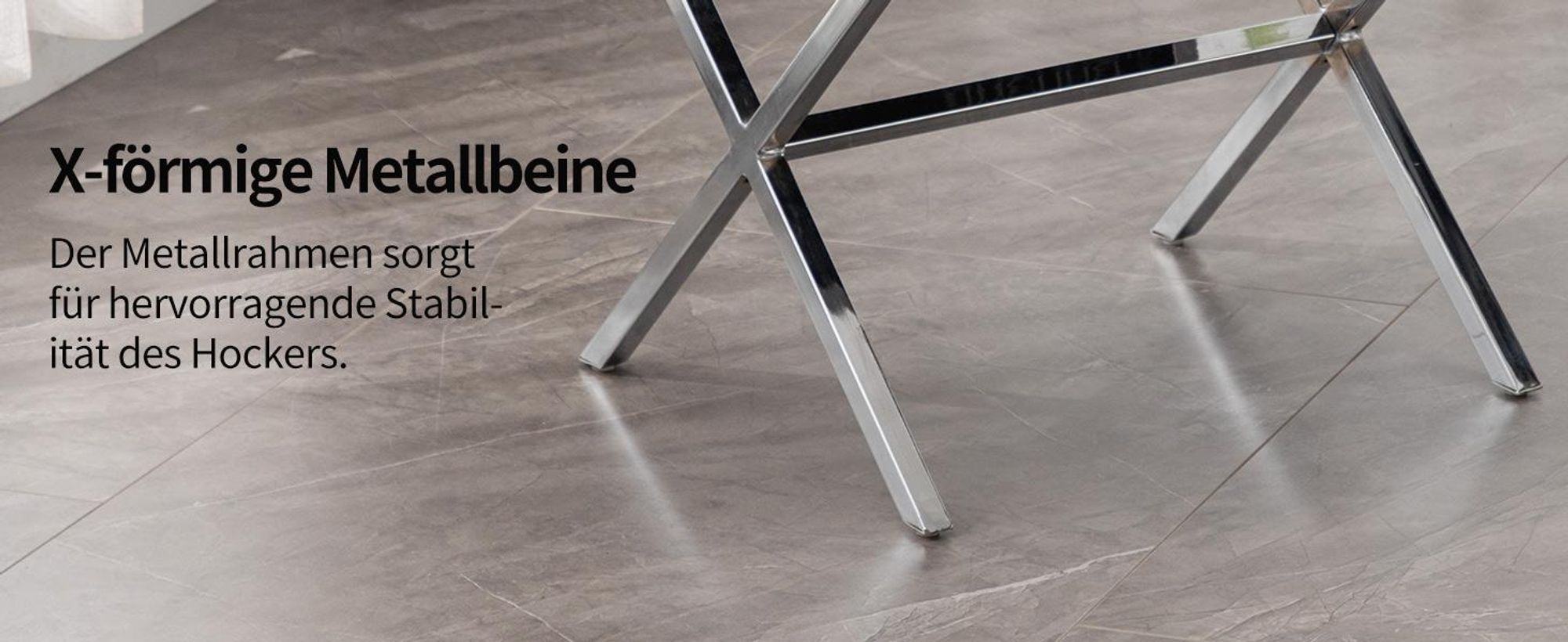 Duhome Sitzhocker Kunstleder, Polsterhocker Fußhocker Gepolstert Moderner Hocker mit Metallgestell für Flur Wohnzimmer Schlafzimmer, Schwarz