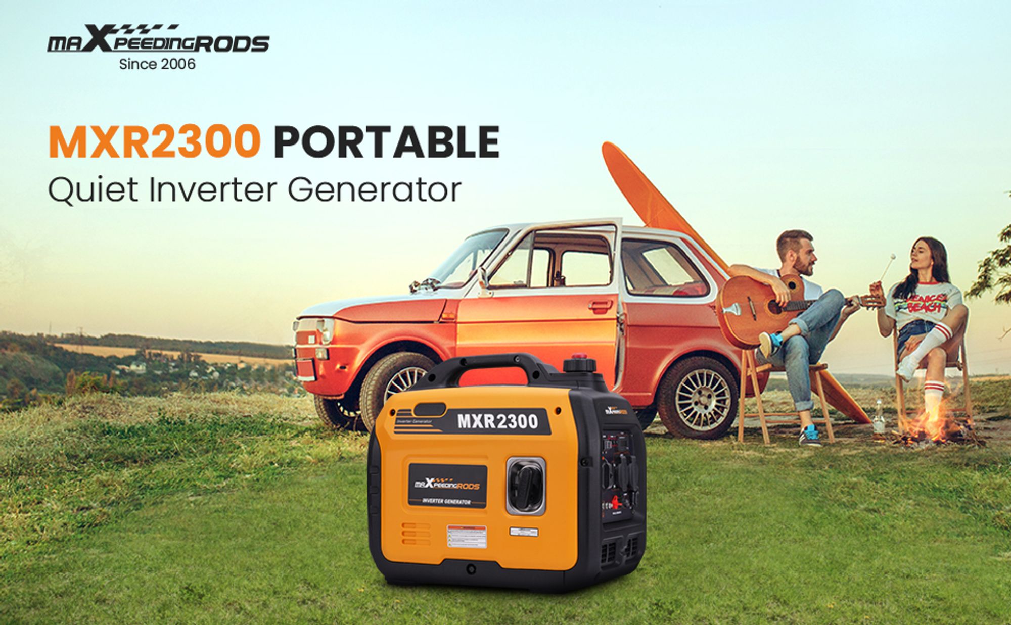 MaXpeedingrods 1800W 2300W invertorový generátor energie benzínový generátor energie lehký generátor 18,5 kg