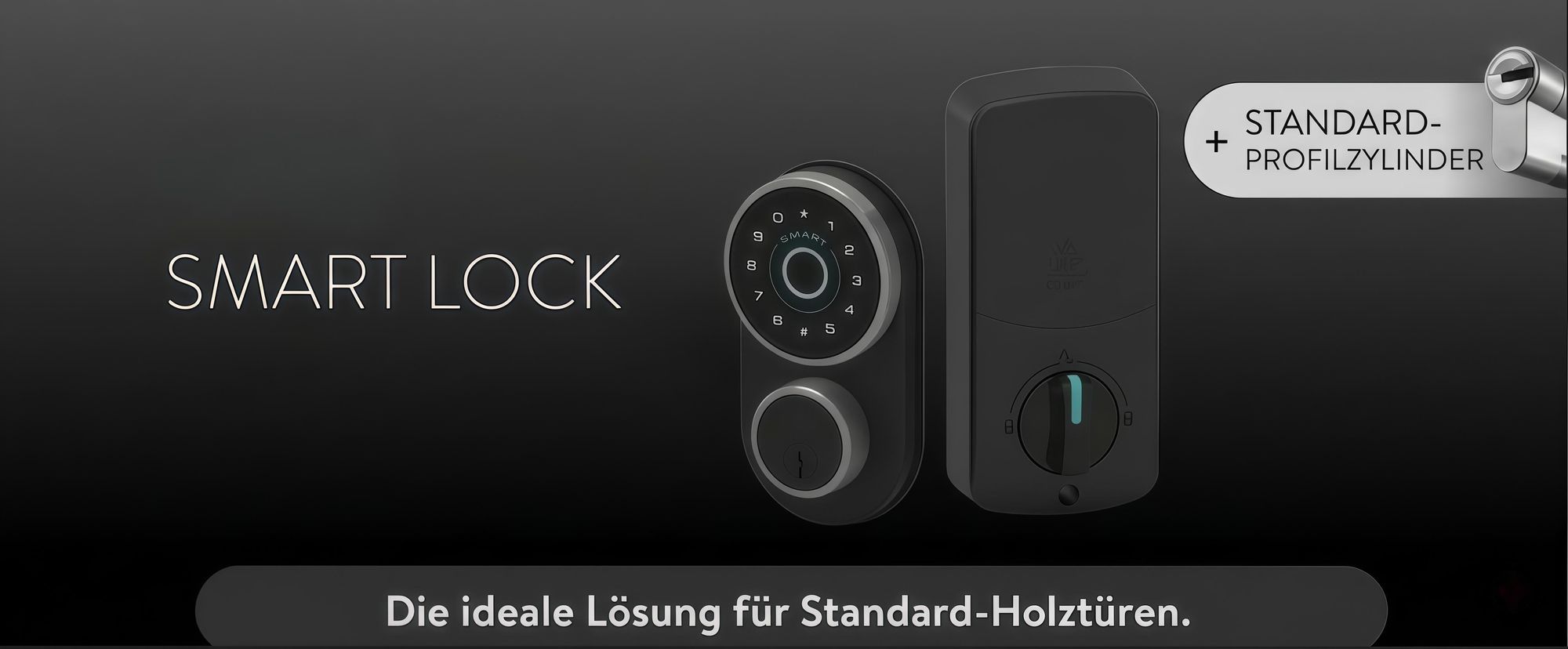 Smartes Türschloss, Fingerabdruck, APP Steuerung, Bluetooth, Automatische Verriegelung, USB Notstrom, Schlüsselloser Zugang, Modernes Design