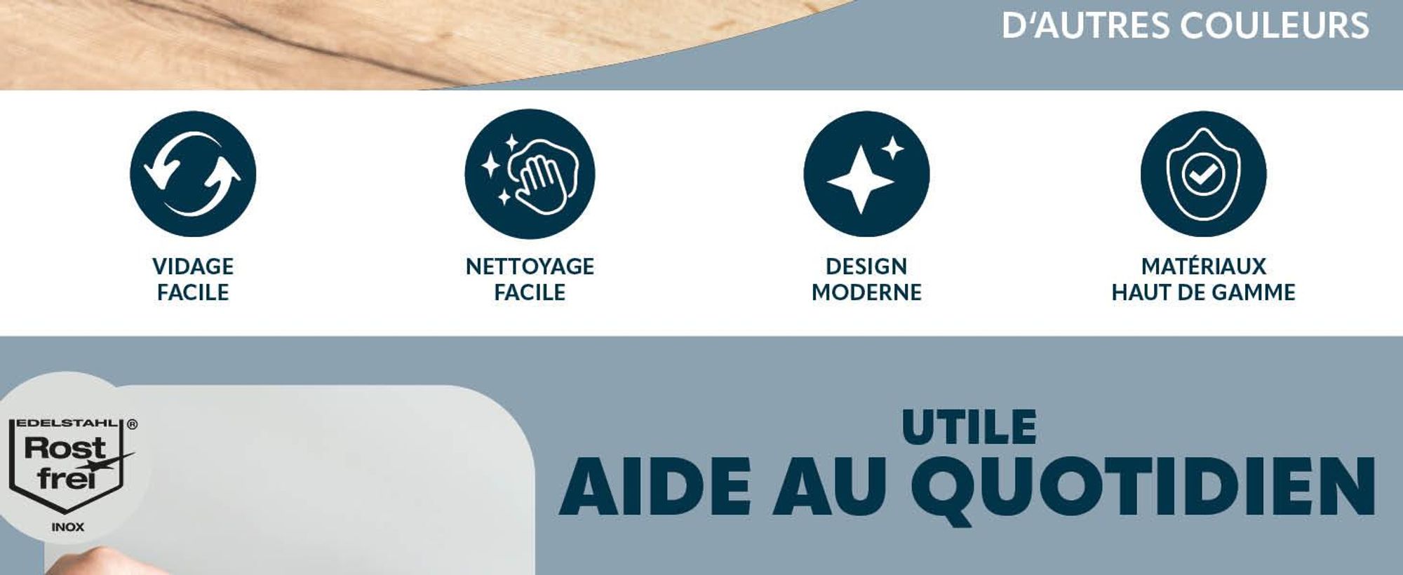 Poubelles pour produits cosmétiques dans la salle de bains et la cuisine