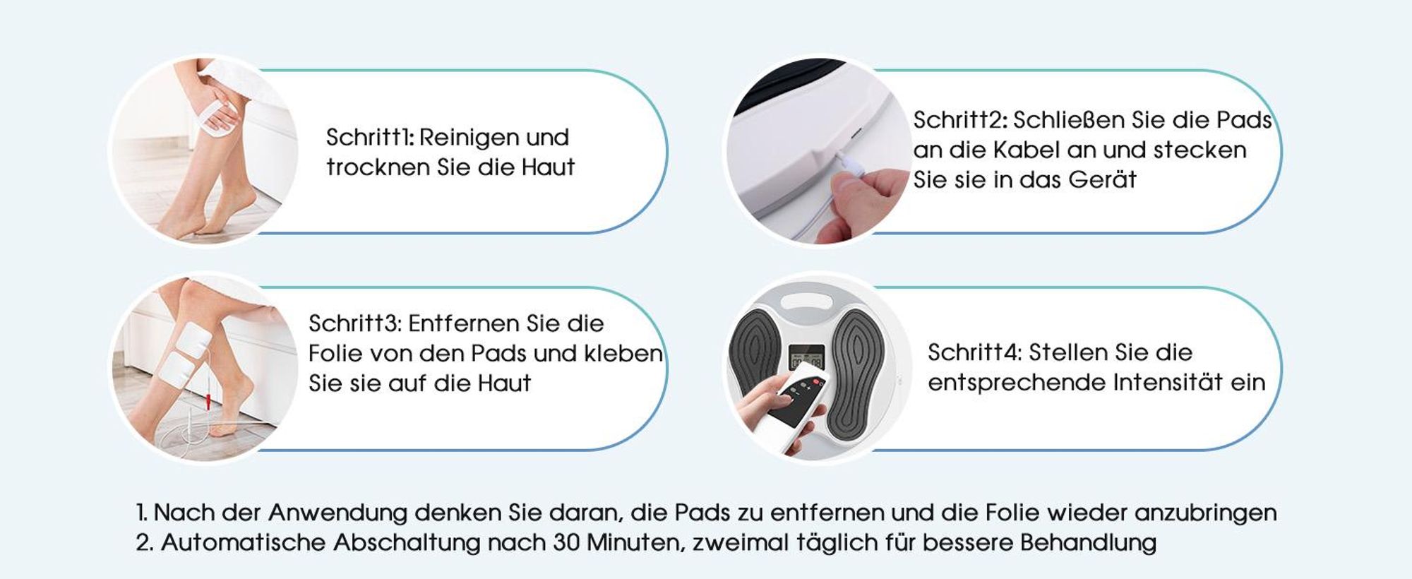 EMS Fußmassagegerät mit TENS – Durchblutungsstimulator für Beine & Füße gegen Müdigkeit, Schmerzen & Neuropathie