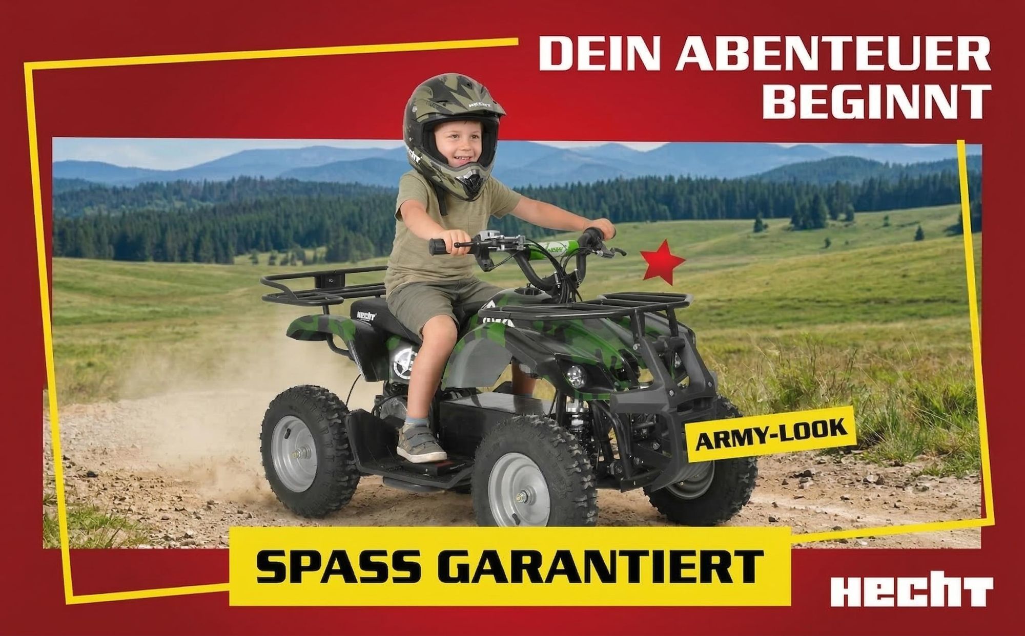 HECHT 56100 Kinder Elektro Quad bis 25km/h 1000W bis 65kg Tragkraft 36V 12Ah Akku 8-15h Ladezeit