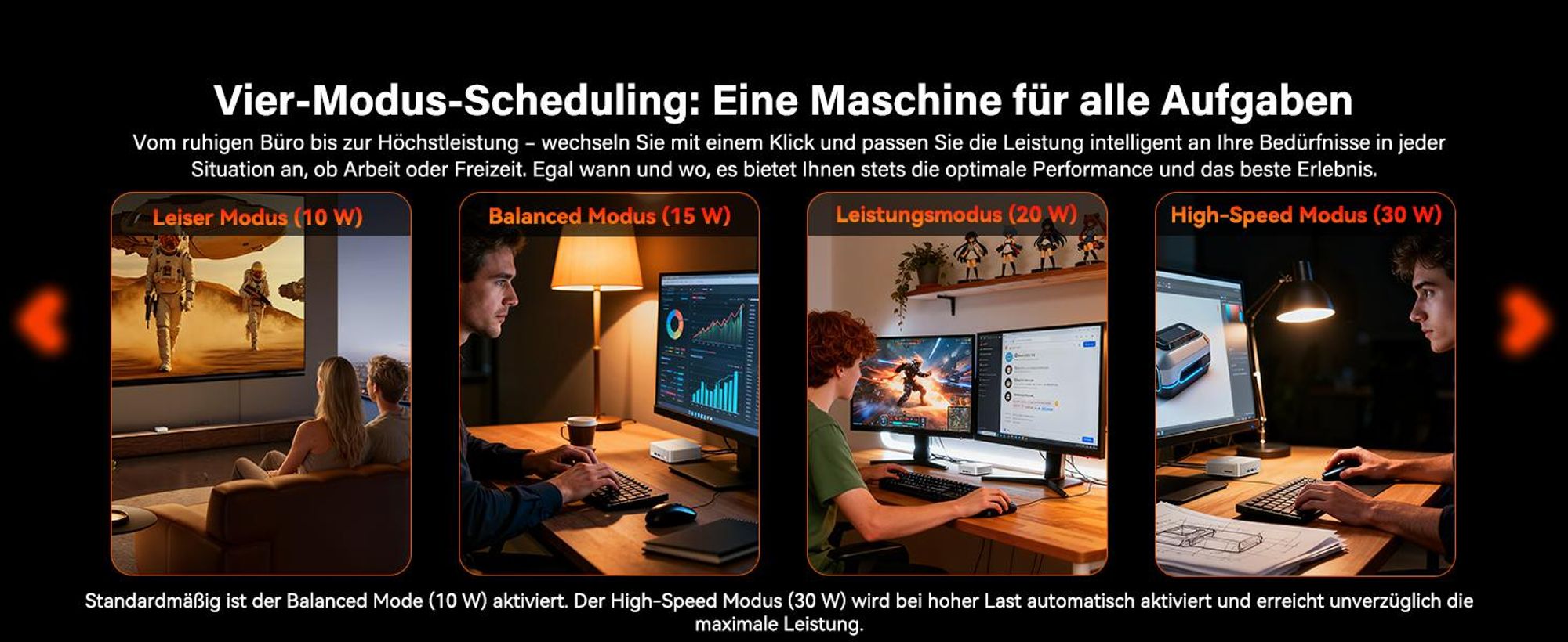 GEEKOM A7 Mini PC, AMD Ryzen 7 7730U, 32GB RAM, 500GB SSD, bis 64GB+4TB, vorinstalliertes System, Dual 2,5G LAN, Wi-Fi 6E, BT 5.4, 4 Modi, SD-Slot, 8K