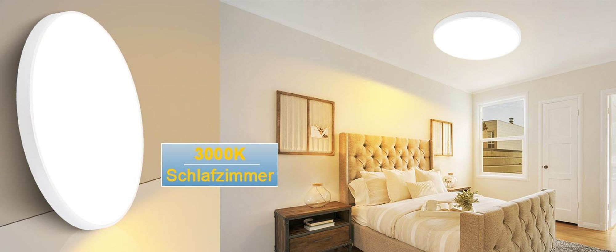 ZMH LED Deckenleuchte 36W Dimmbar Deckenlampe 37cm Rund mit Fernbedienung Küchenlampe für Badezimmer Küche Wohnzimmer Weiß