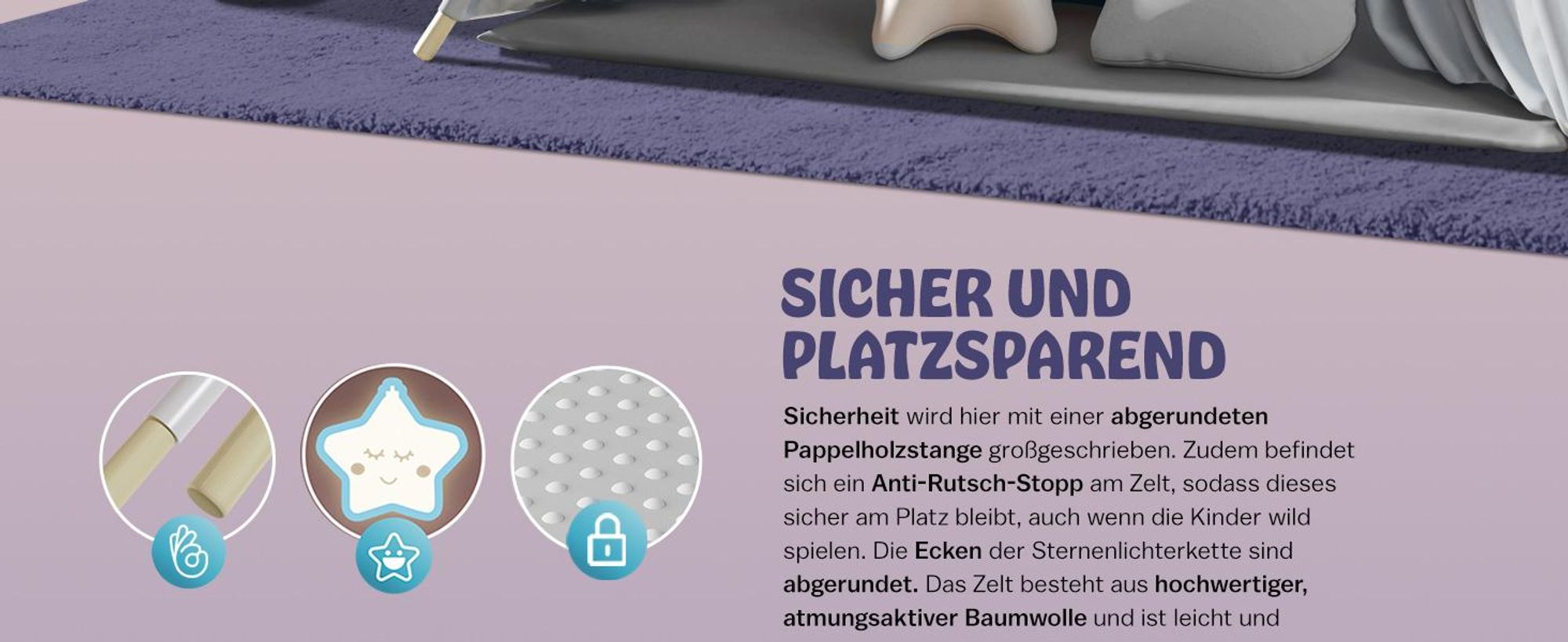 SPIELWERK Tipi Zelt Kinderzelt Blau
