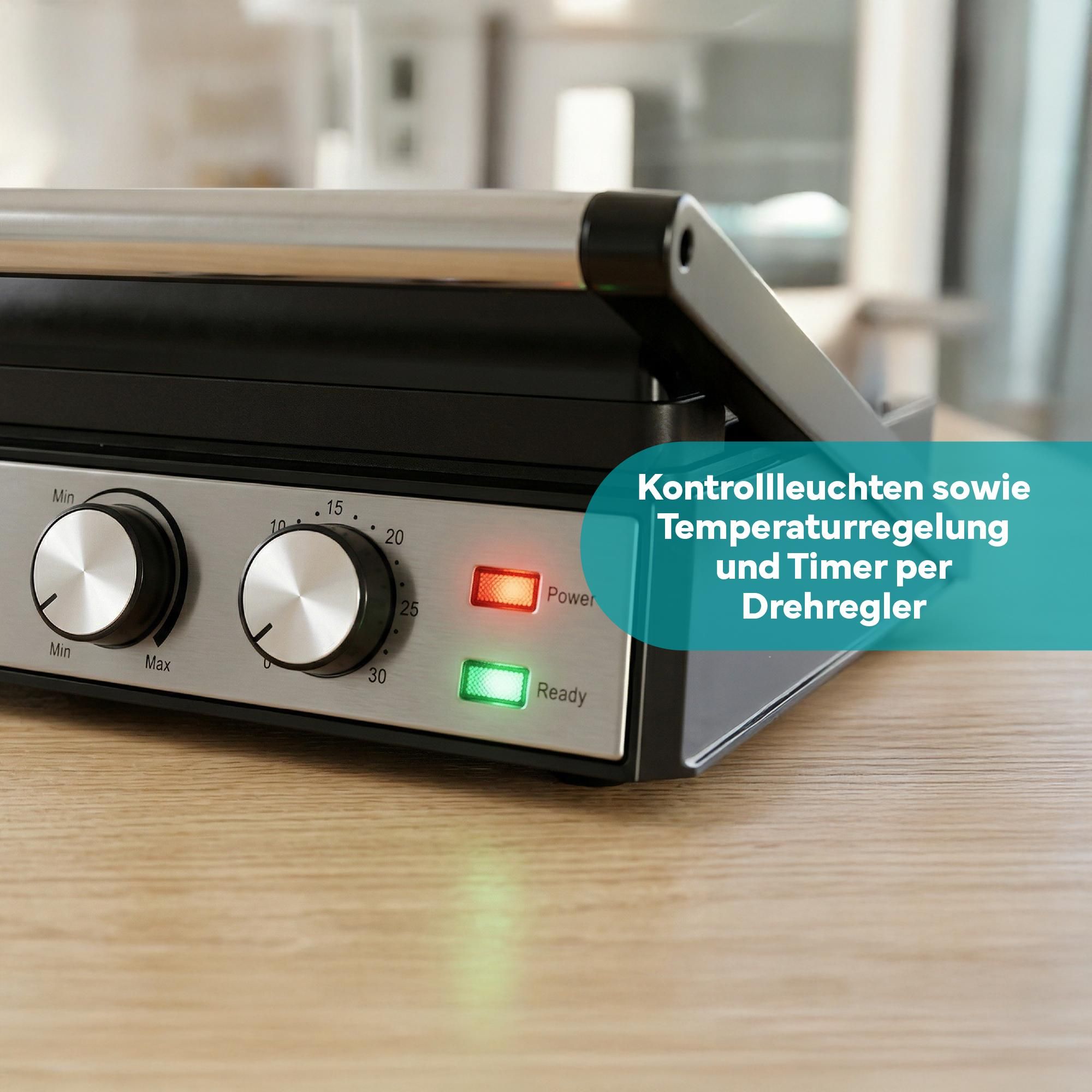 Präzise Steuerung mit Timer (bis 30 Min.) und Temperaturregler