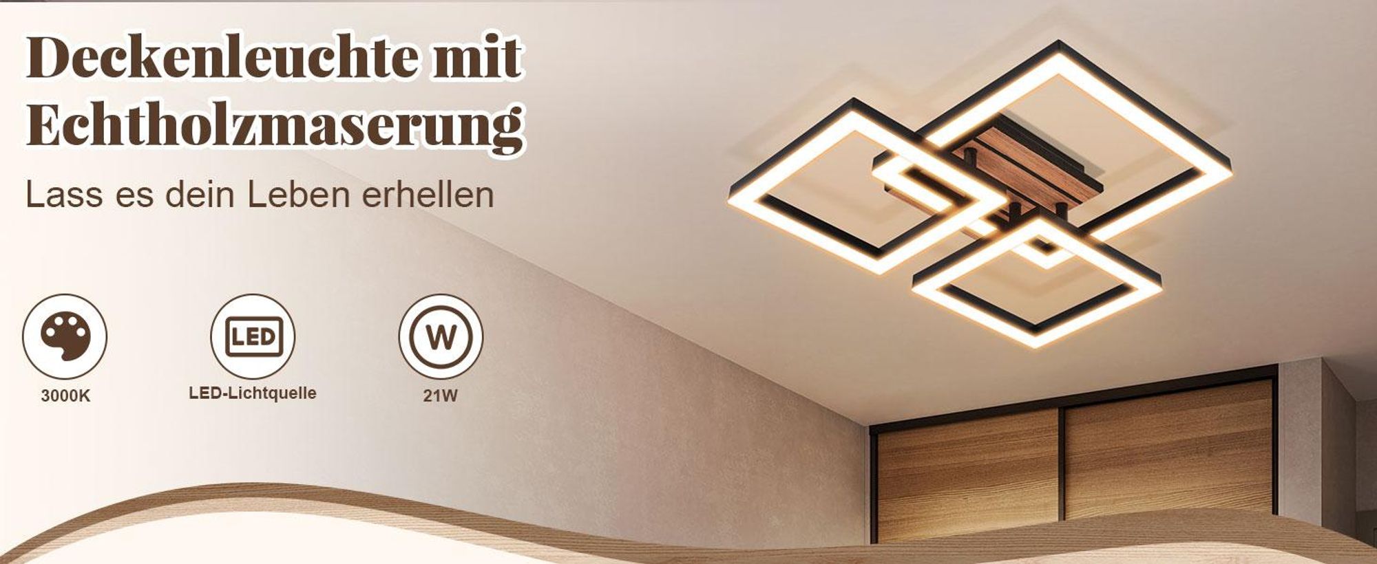 LED stropné svietidlo ZMH, retro štýl, priemer 38 cm. Stropné svietidlo vhodné do spálne, s výkonom 21 W, s teplotou svetla 3000 K (teplá biela), obdĺžnikového tvaru. Vhodné do chodby, obývačky, kuchyne a jedálne