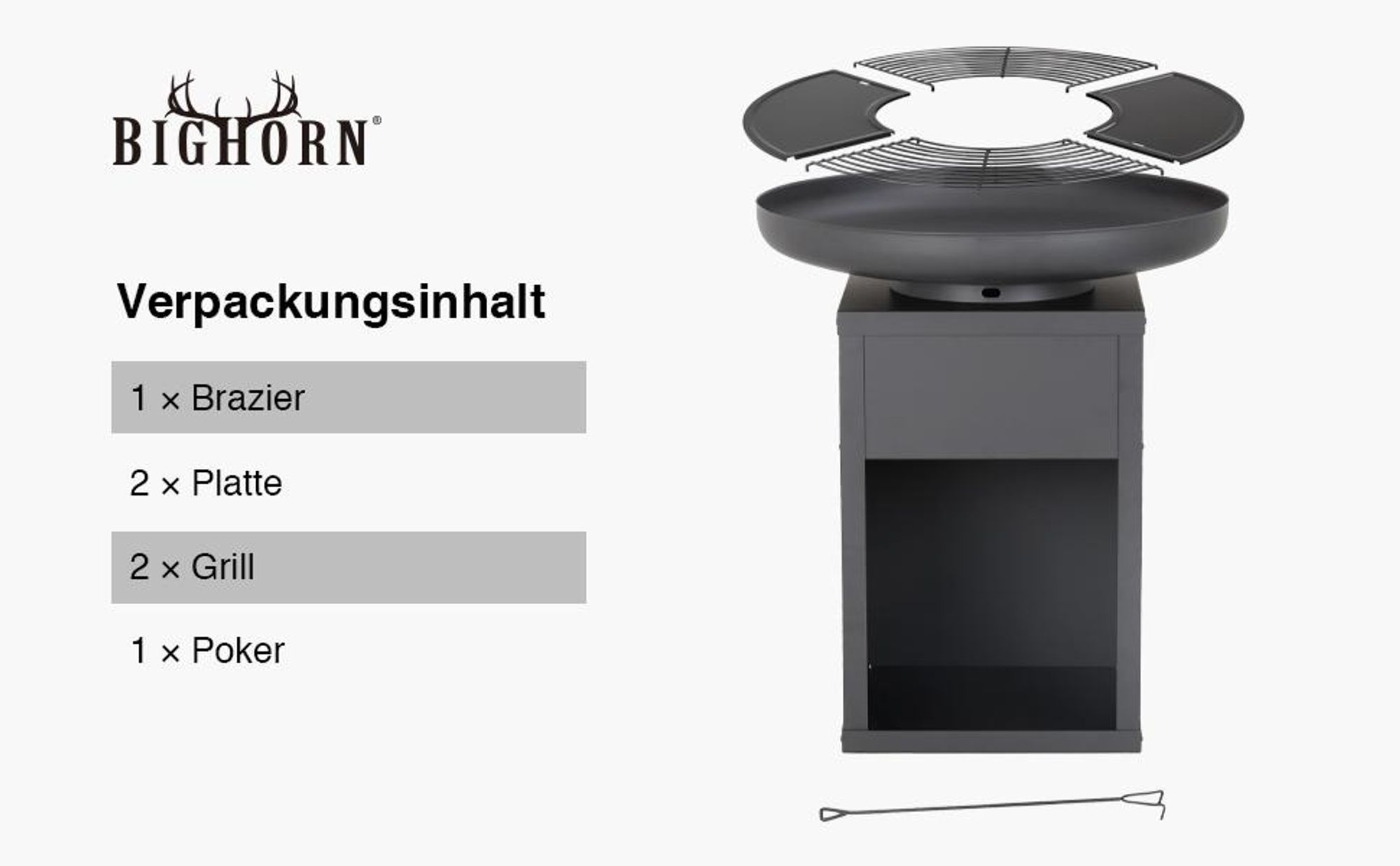Balioutdoors Grillstation Feuerschale 80x92cm mit Ascheschublade, verchromtem Grillrost & Grillplatte