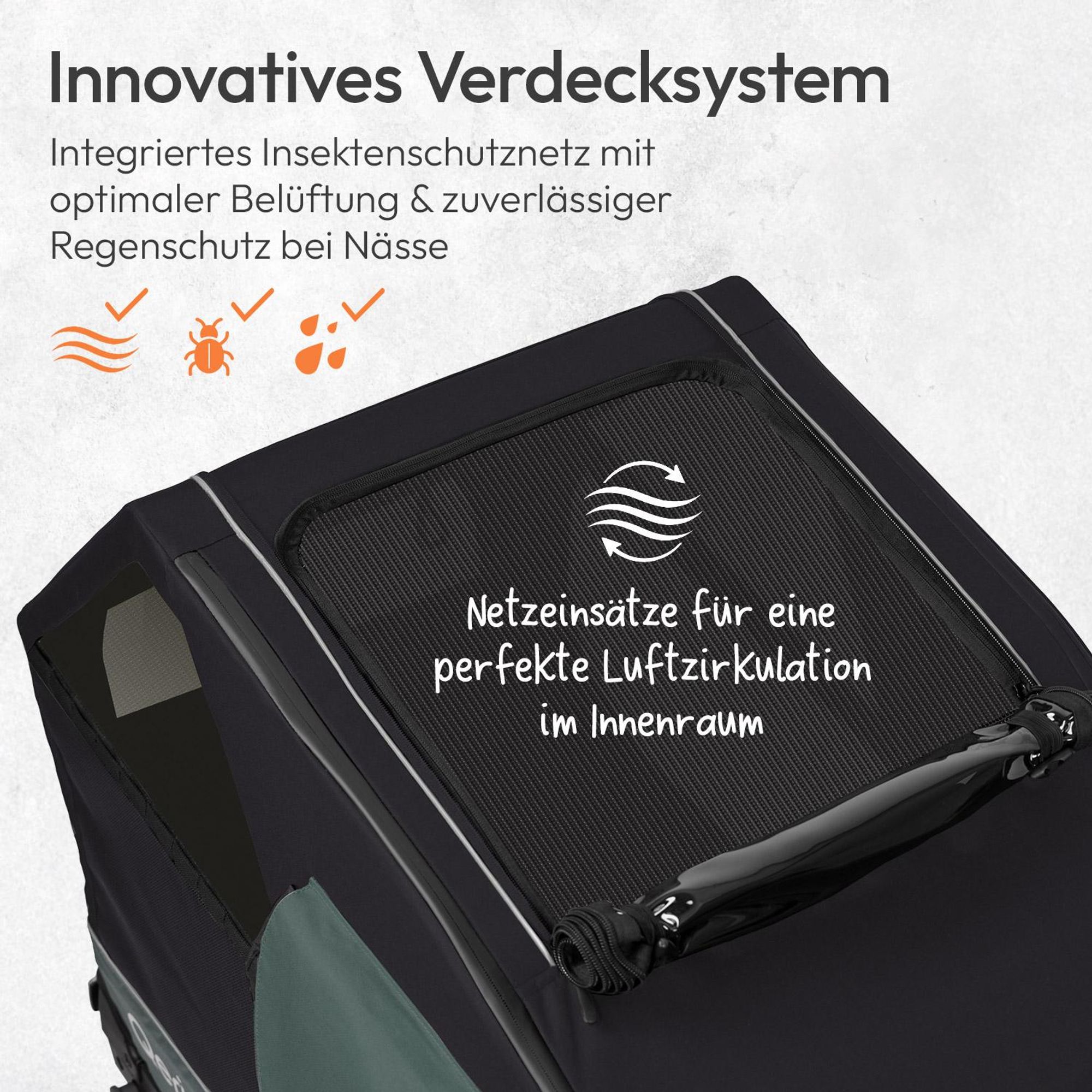 Qeridoo Nacho Hundeanhänger Größe: L | Farbe: Green