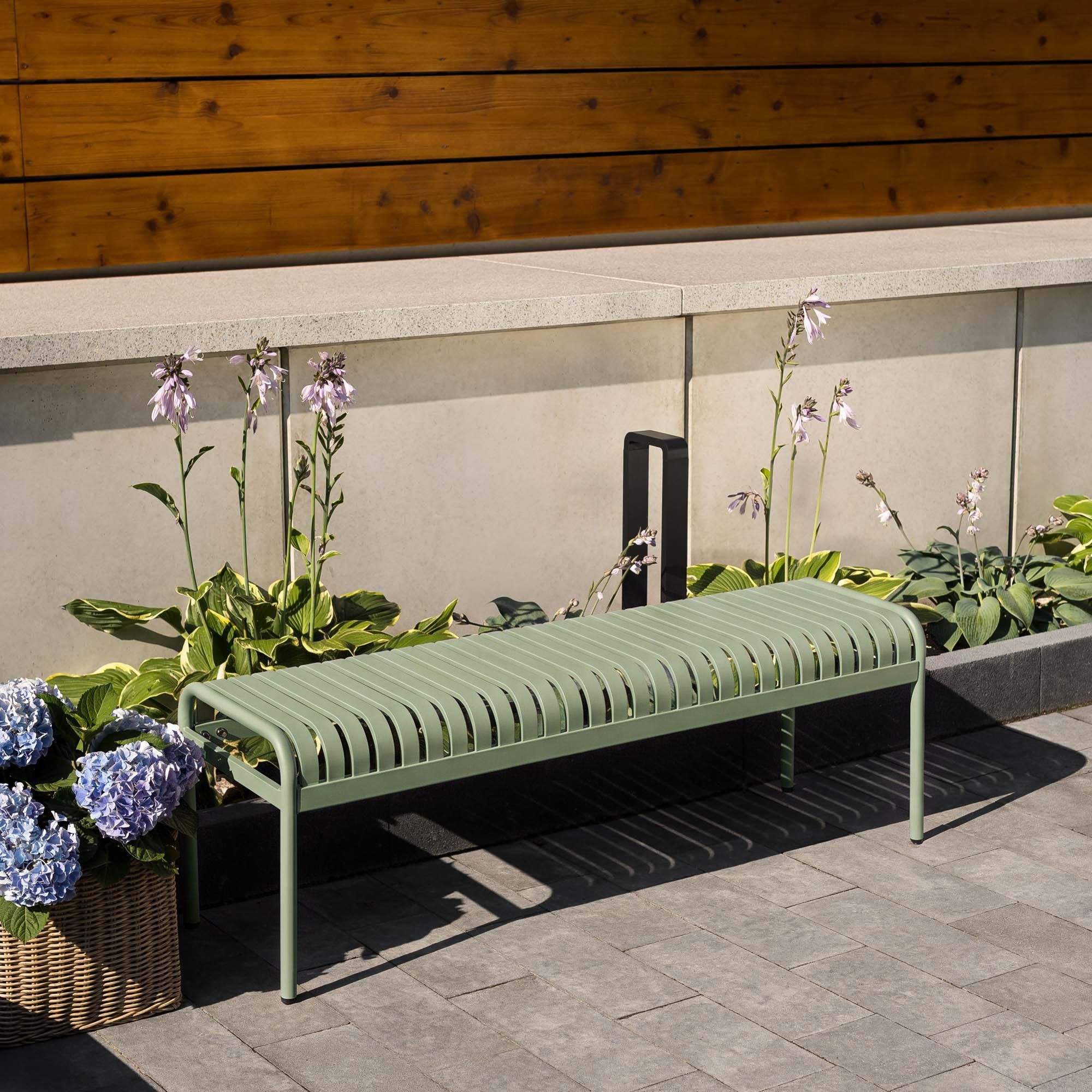 di volio Gartenbank BAISO - Metallbank für Terrasse & Garten, 130 cm, wetterfest grün