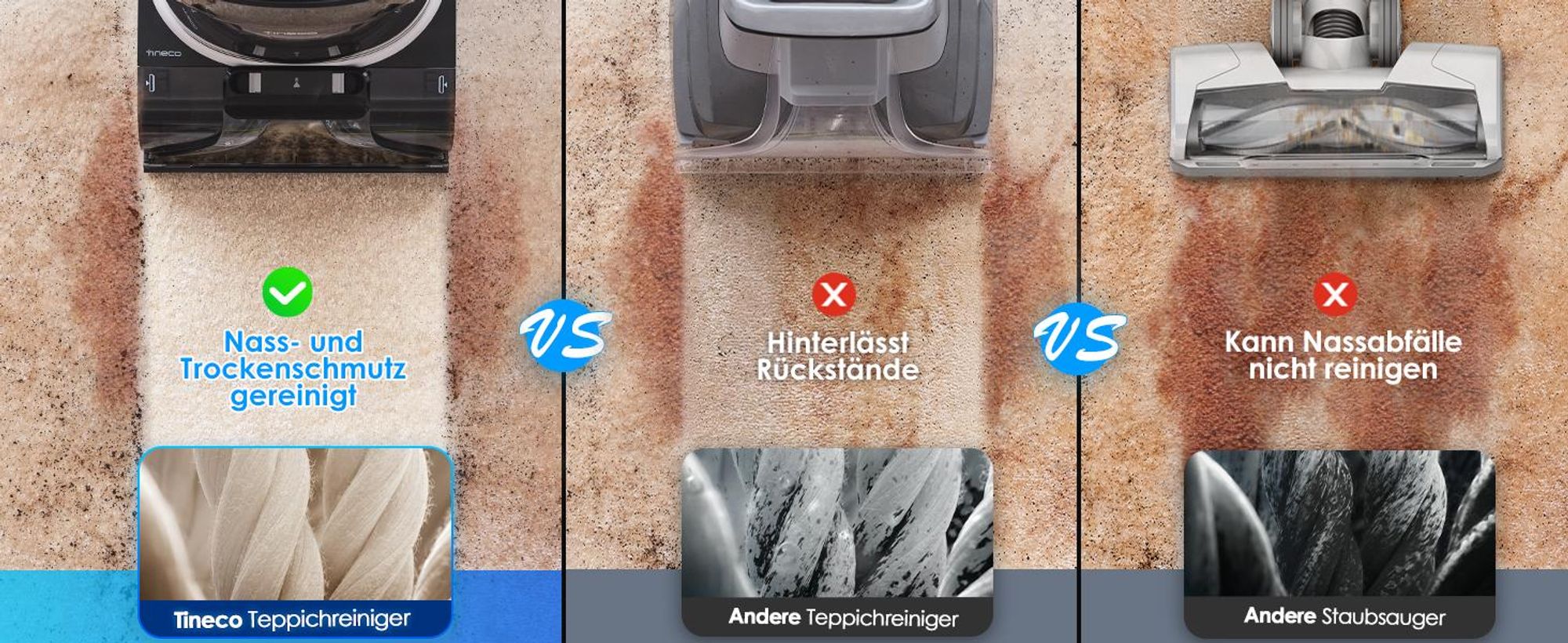 Tineco CARPET ONE Cruiser Teppichreiniger, Polsterreiniger Waschsauger mit 3-Stufen SmoothPower, DualCore Trocknung, FlashDry Selbstreinigung, iLoop
