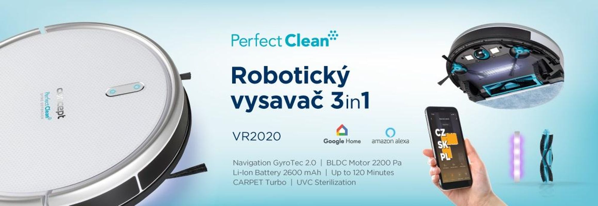 Concept VR2020, Bezsáčkové, Bílá, Kulatý, 0,7 l, Nabíjecí, 65 dB